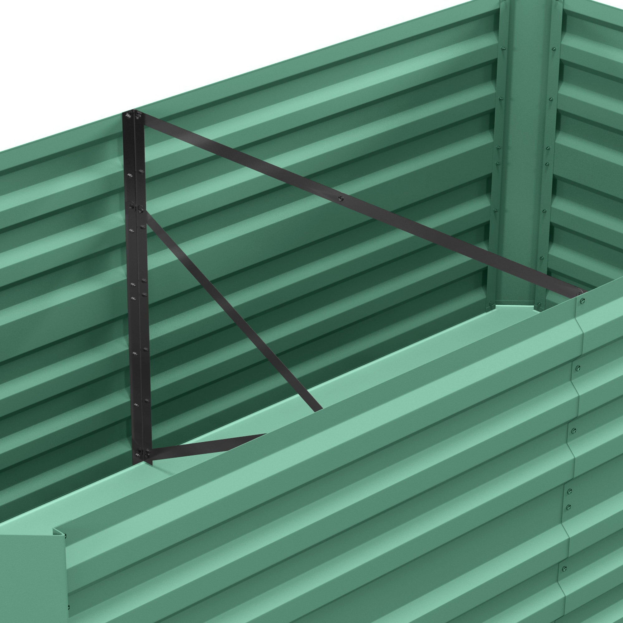 Galvanized Raised Garden Bed, Steel Outdoor Planters with Reinforced Rods, 71" x 36" x 23", Light Green - Light Green - Image 8