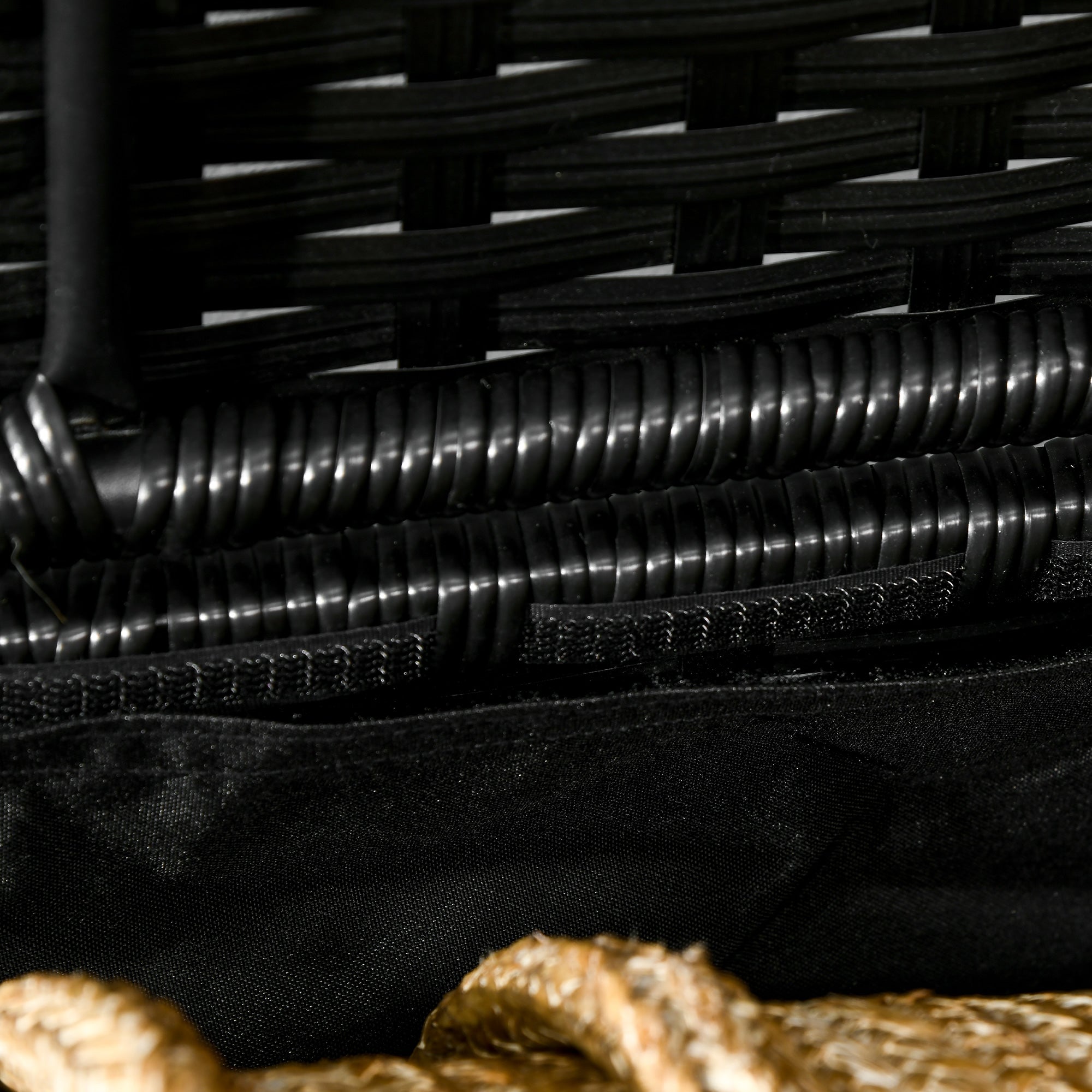Outdoor Deck Box & Shoe Storage, PE Rattan Wicker Towel Rack with Liner for Indoor, Outdoor, Patio Furniture Cushions, Pool, Garden Tools, Black - Black - Image 8