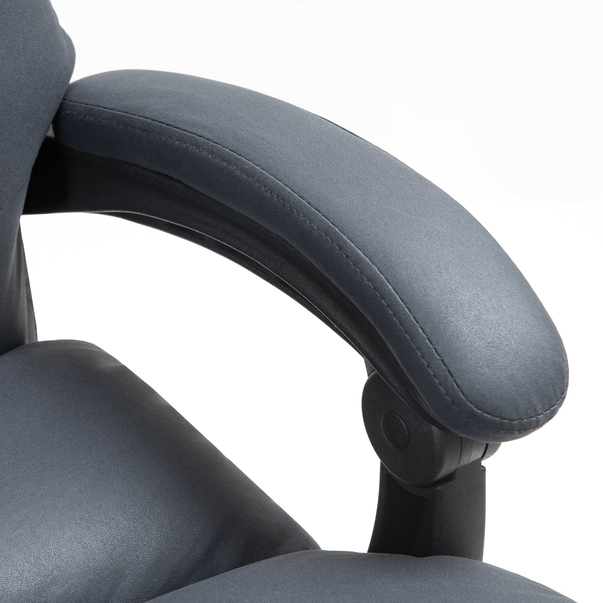 Microfibre Massage Office Chair, Heated Reclining Chair with Footrest, Double-tier Padding, Swivel Wheels, Dark Gray