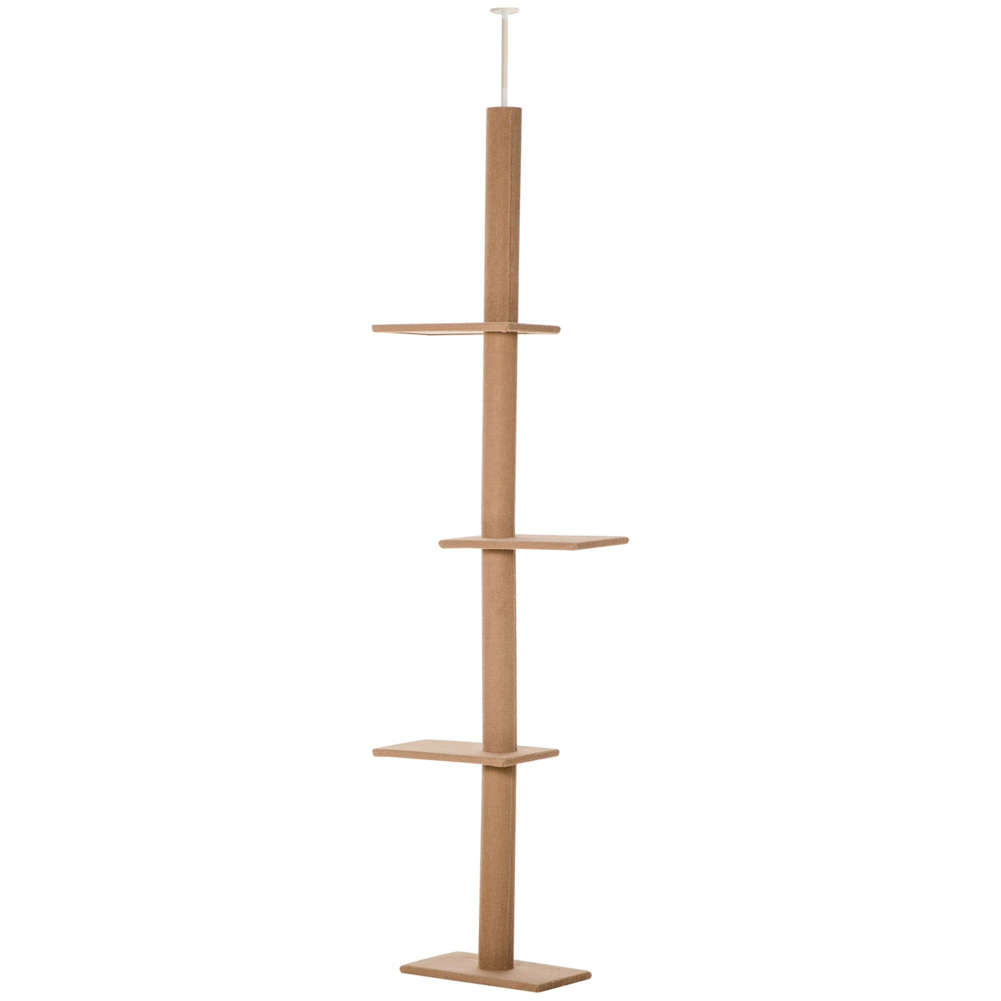 Floor-to-Ceiling Cat Tree Cat Climbing Tower with Sisal-Covered Scratching Posts Natural Cat Tree Activity Center for Kittens Cat Tower Furniture, Brown - Brown