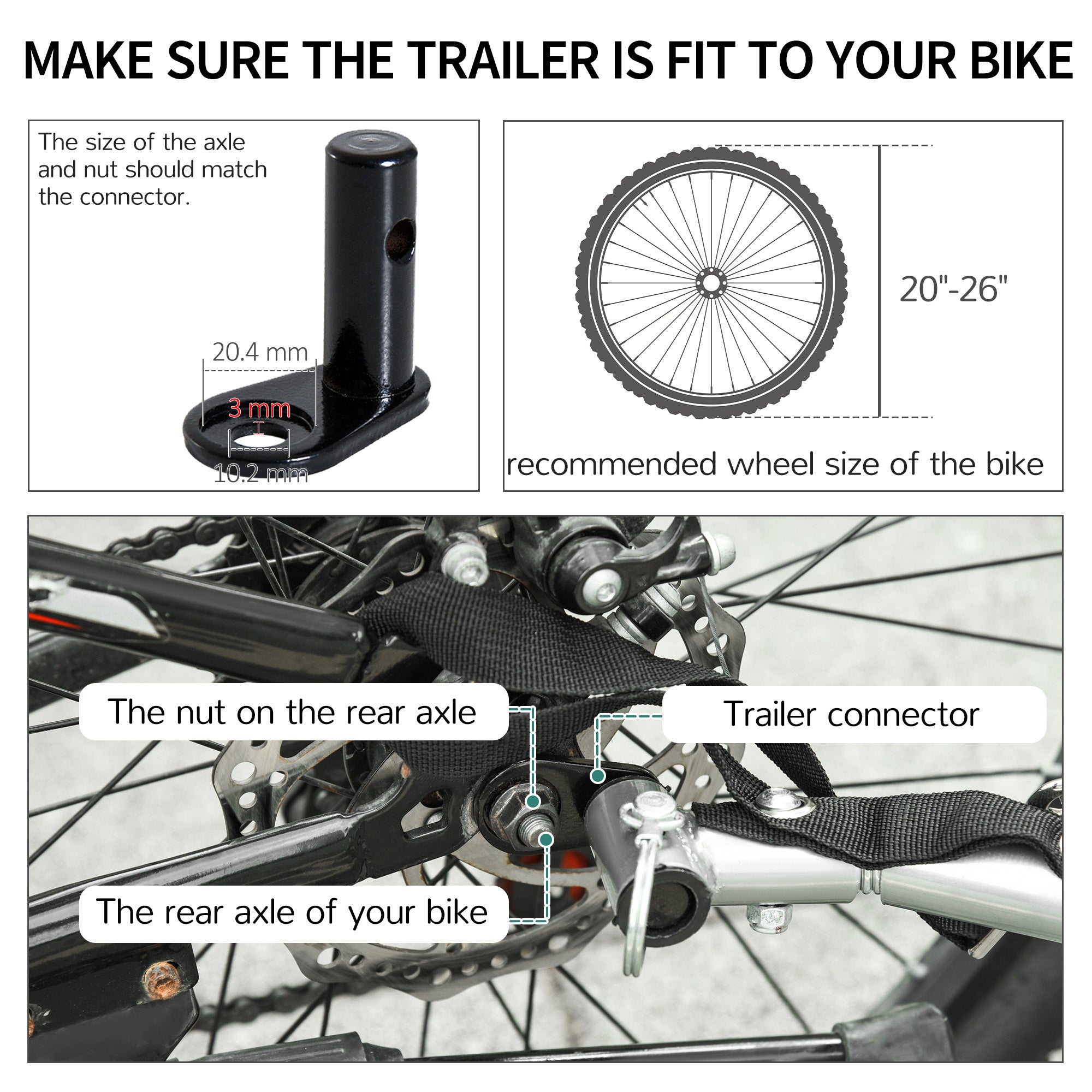 Bicycle Cargo Trailer, Two-Wheel Bike Luggage Wagon Trailer with Removable Cover, Fits 20" - 26" Bicycle Wheels, Yellow