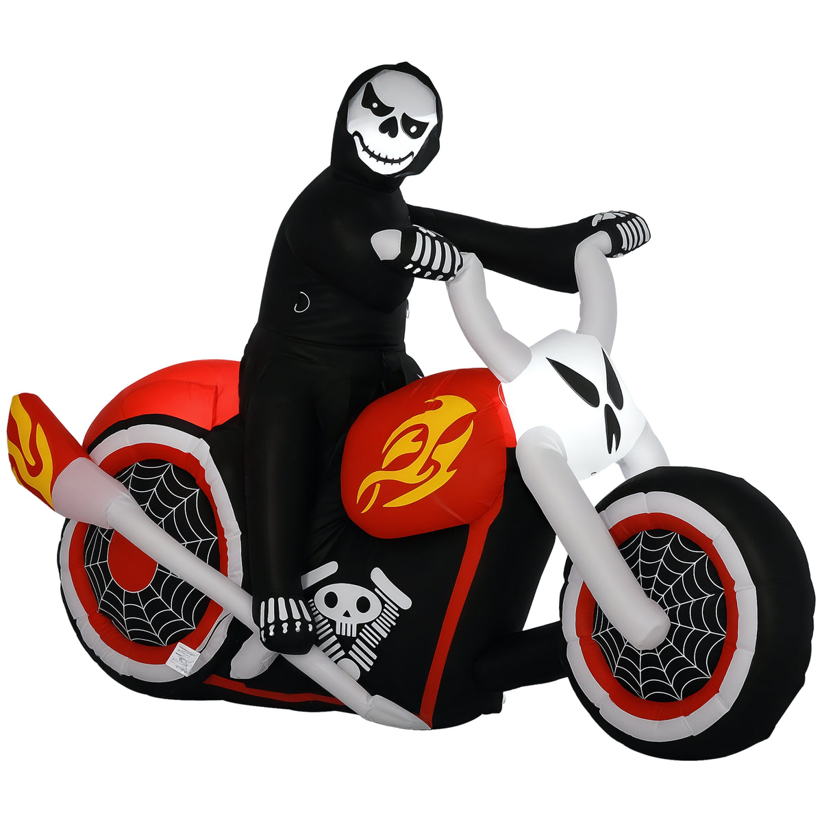6' W Halloween Inflatables Outdoor Decorations Grim Ghost Biker, Blow Up LED Yard Decor for Garden, Lawn, Party, Holiday, Waterproof