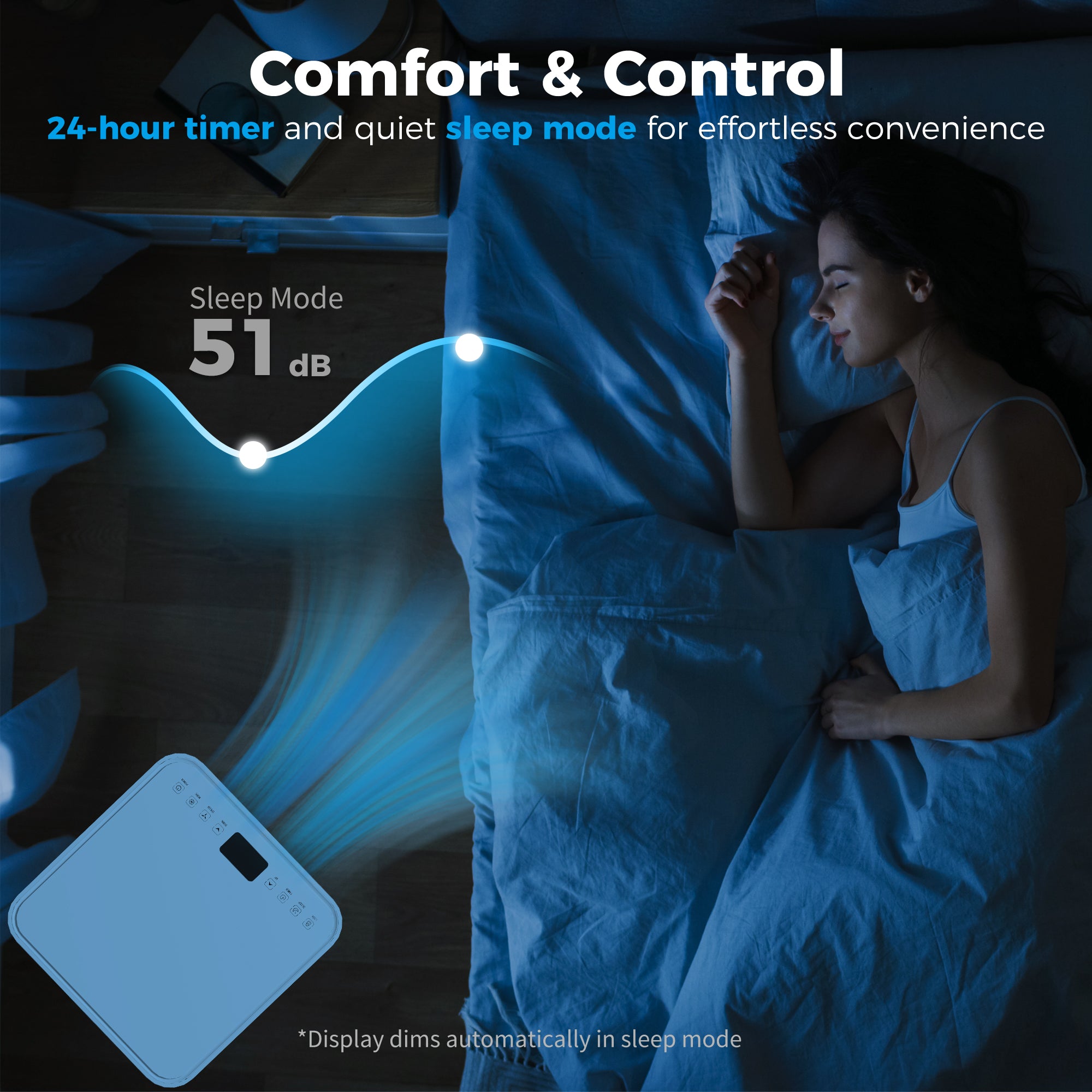 10000 BTU Mobile Air Conditioner for Cooling and Dehumidifying, Remote Control, 24H Timer, LED Display, White