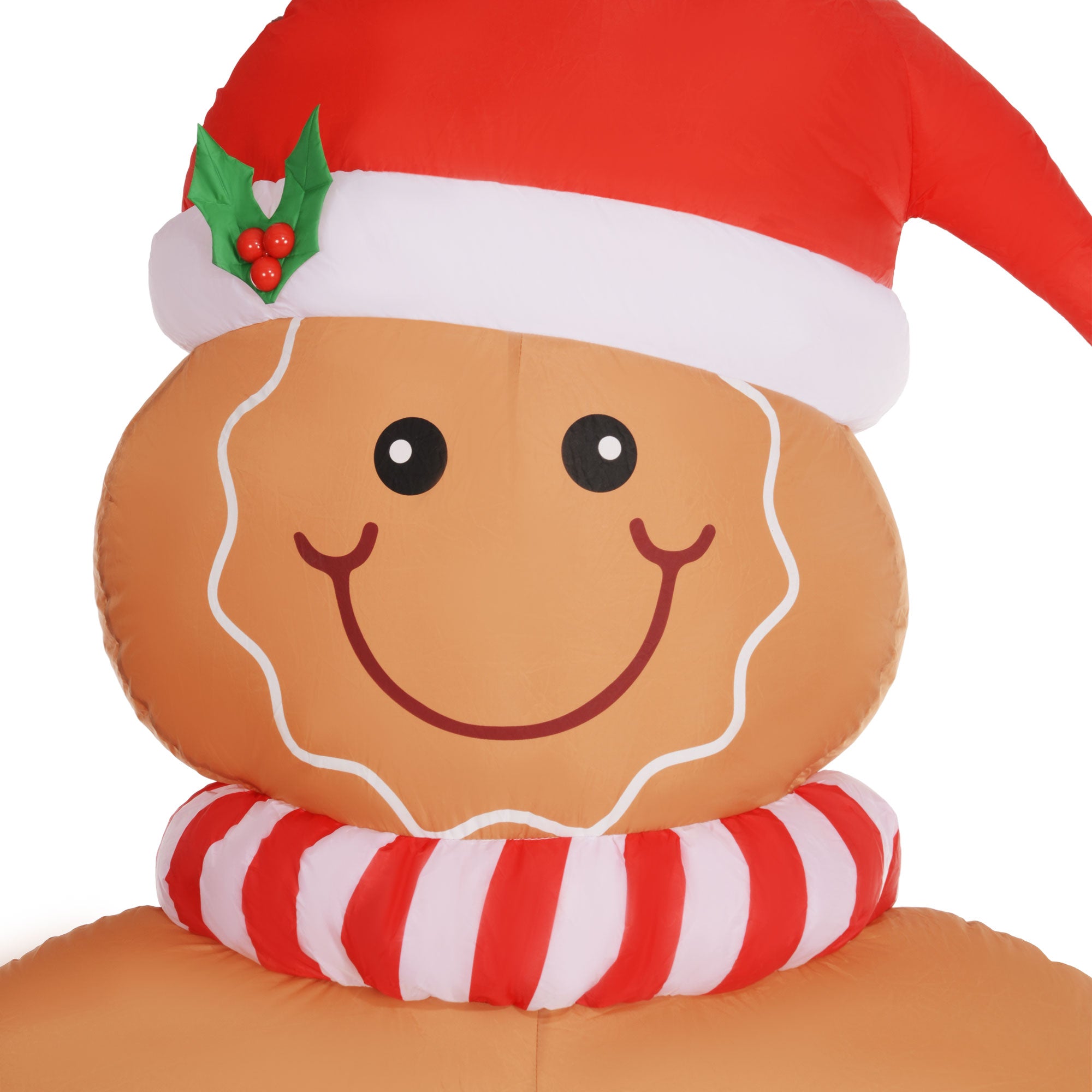 9.2' Inflatable Gingerbread Man Arch w/ White LED Lights, Blow-Up Outdoor Display for Party