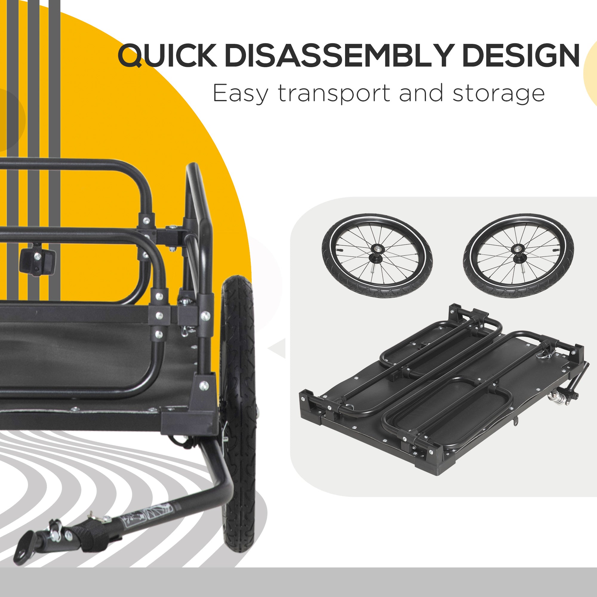 Bike Cargo Trailer Bike Wagon Bicycle Trailer with Suspension, Triple Safety Features, 16'' Wheels, 88 lbs Max Load