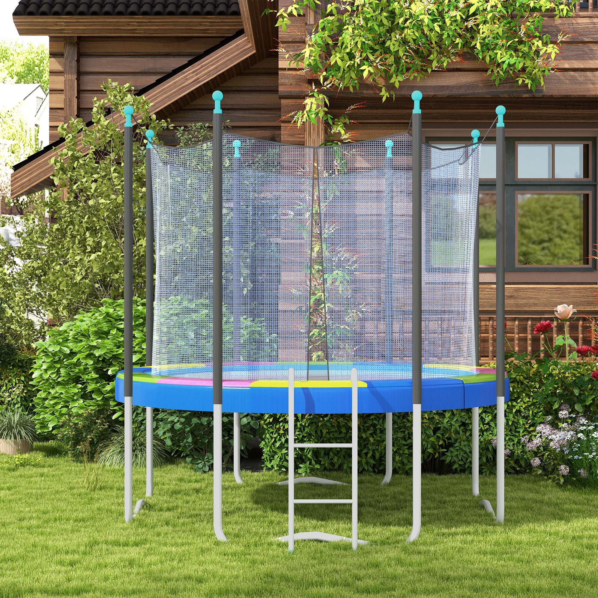 12FT Trampoline Spring Cover, Safety Trampoline Pad Replacement, Waterproof and Tear Resistant, All Weather Trampoline Accessories, Multi Color