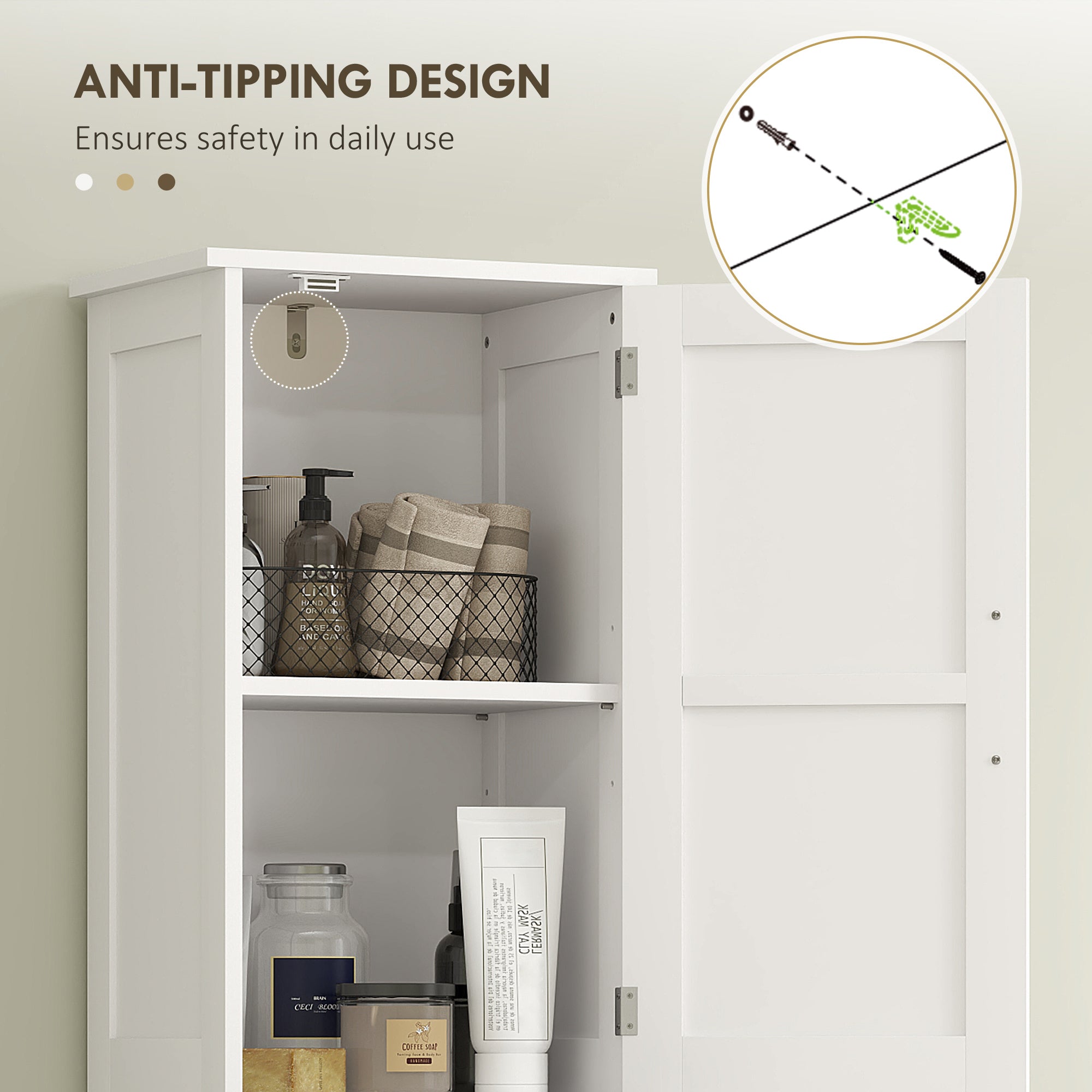 Farmhouse Linen Closet with Drawer, 67" Tall Bathroom Storage Cabinet with Barn Doors and Adjustable Shelves, White