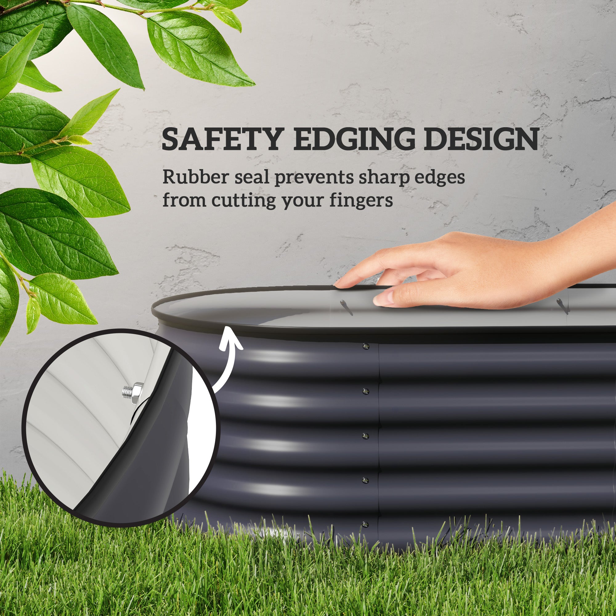7.9' x 2' x 1.4' Galvanized Raised Garden Bed Kit, Metal Planter Box with Safety Edging, Dark Gray - Dark Gray - Image 6