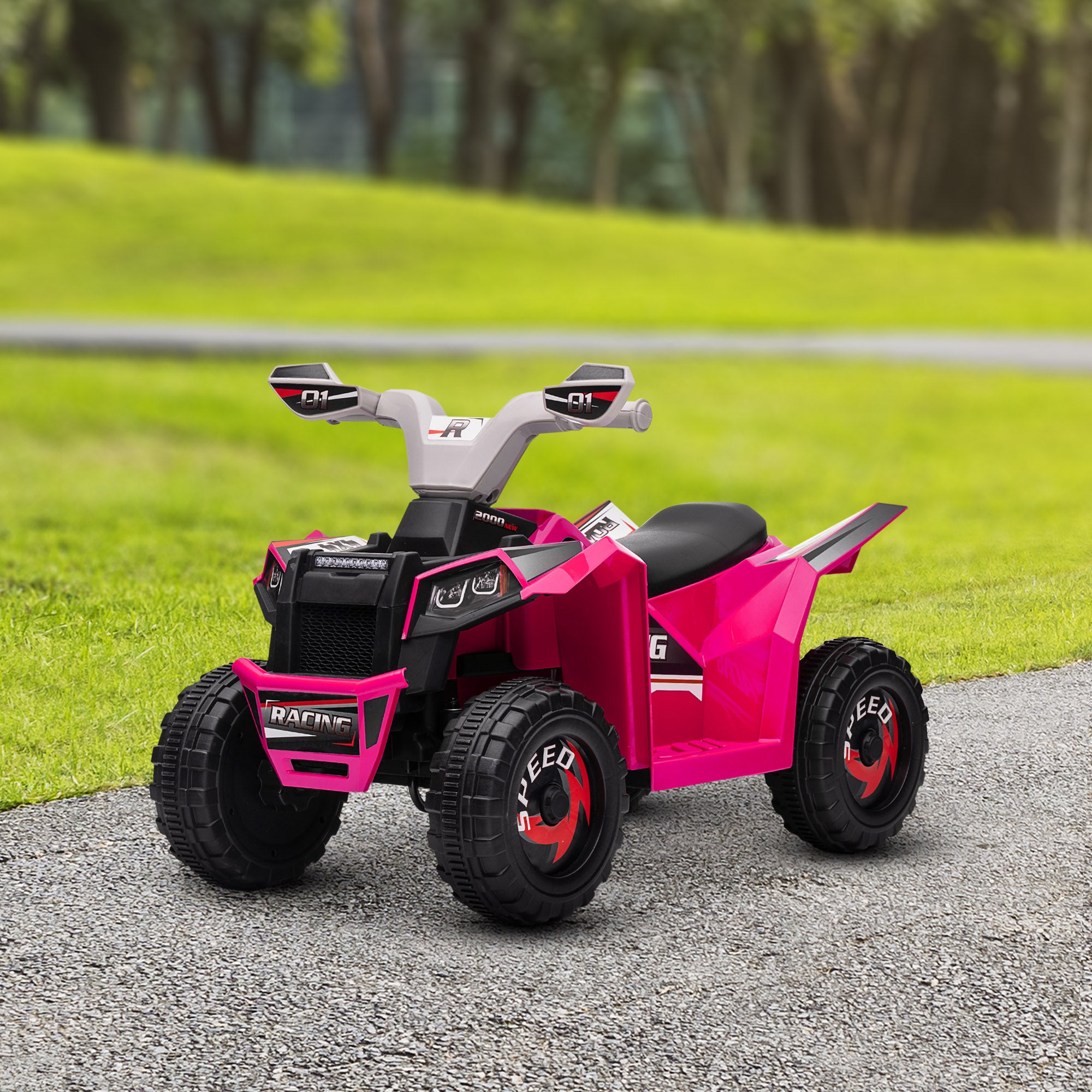 6V Electric Toy Car with Forward Backward, Wear-Resistant Wheels for Ages 18-36 Months, Pink