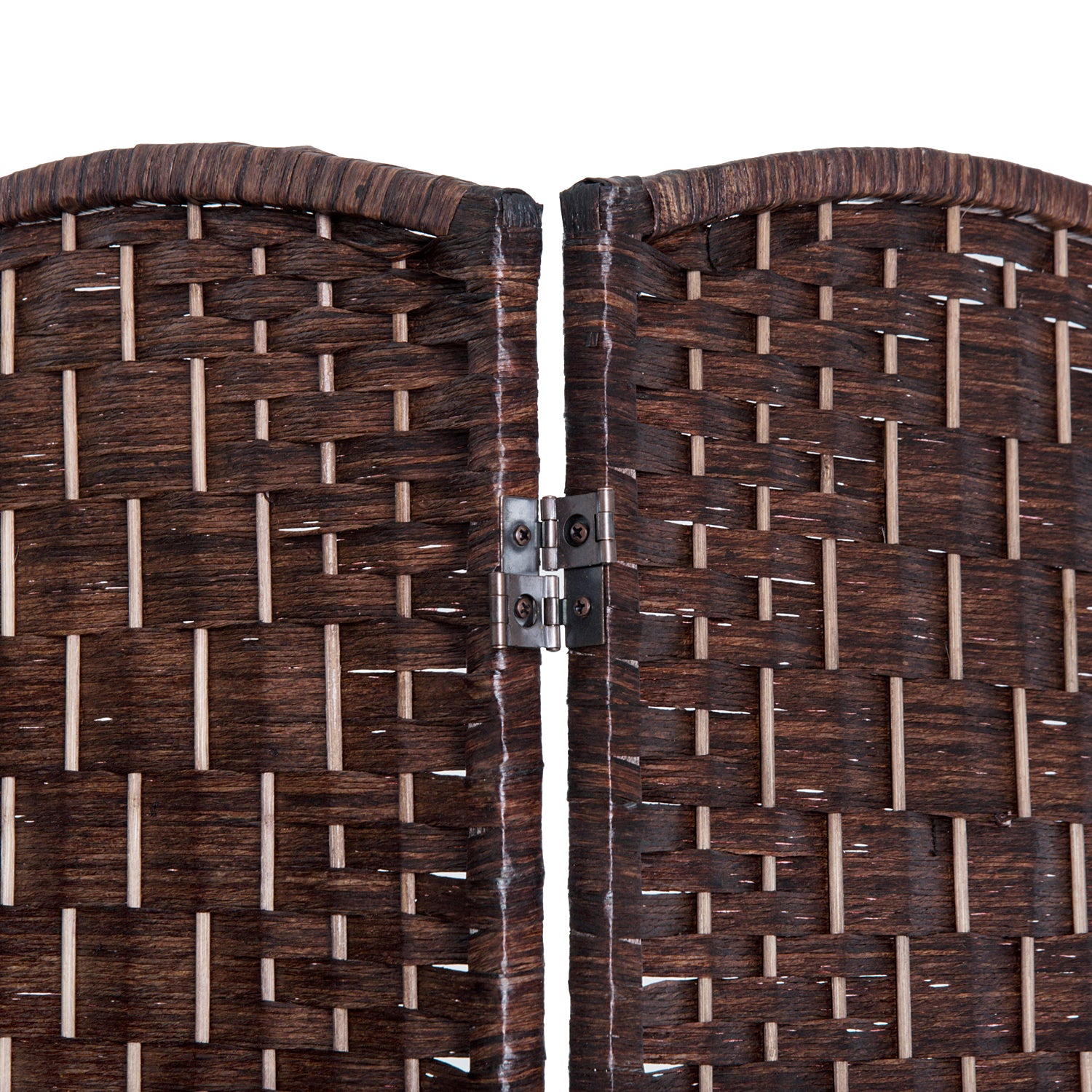 Room Divider 4 Panel, 6FT Tall Folding Privacy Screen, Freestanding Hand-Woven Partition for Room Separation with 360° Hinges, Paper Rope Diamond Weave, Brown