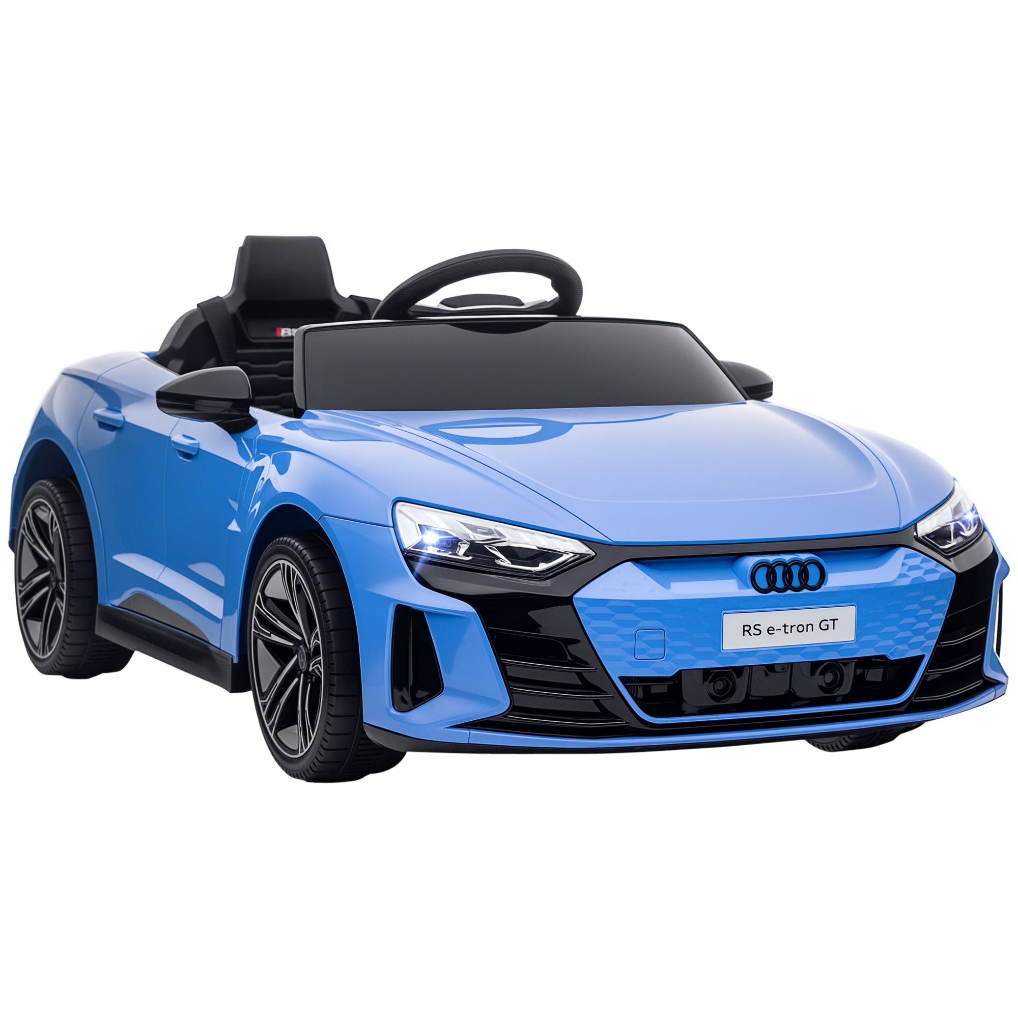 Electric Car for Kids, 12V Licensed Audi RS E-tron GT 3.1 MPH Kids Ride on Car, Ride-on Toy with Remote Control, 4 Suspension Wheels, Horn, Music, Lights, for Boys and Girls, Blue