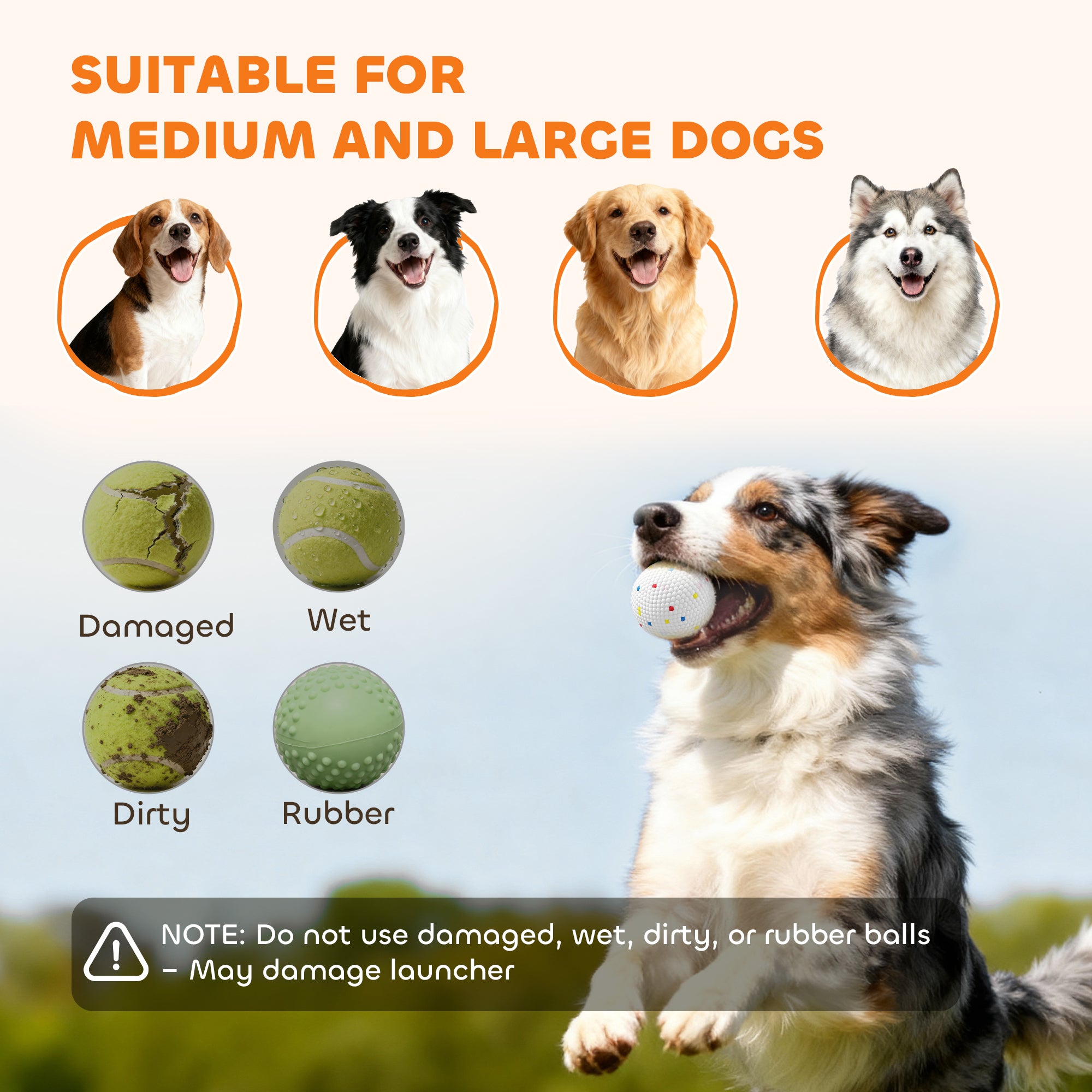 Automatic Dog Ball Launcher with 26-80 FT Distance, Automatic Ball Launcher for Medium and Large Dogs, Orange - Orange - Image 8