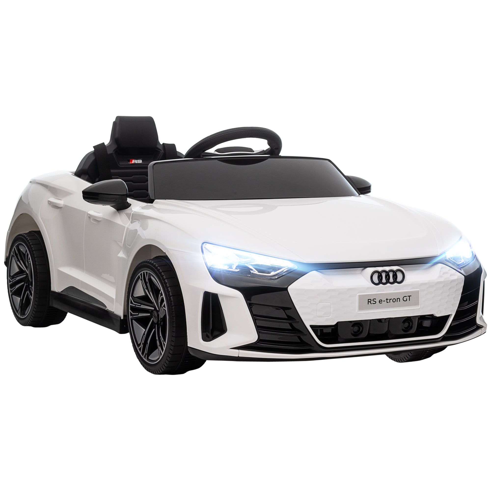 Licensed Audi RS e-tron GT 12V Ride On Car Truck for Kids, Electric Car Ride On Vehicle w/Parent Remote Control, Music, Lights, for Toddlers, White