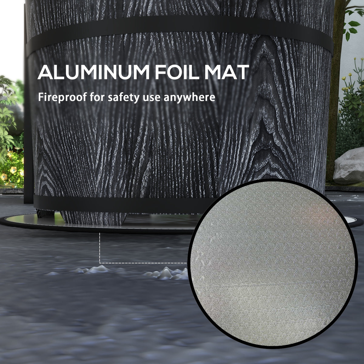 Smokeless Fire Pit, Portable Camping Bonfire Stove with Mat for Backyard, Patio, Picnic, Magnesium Oxide, Black