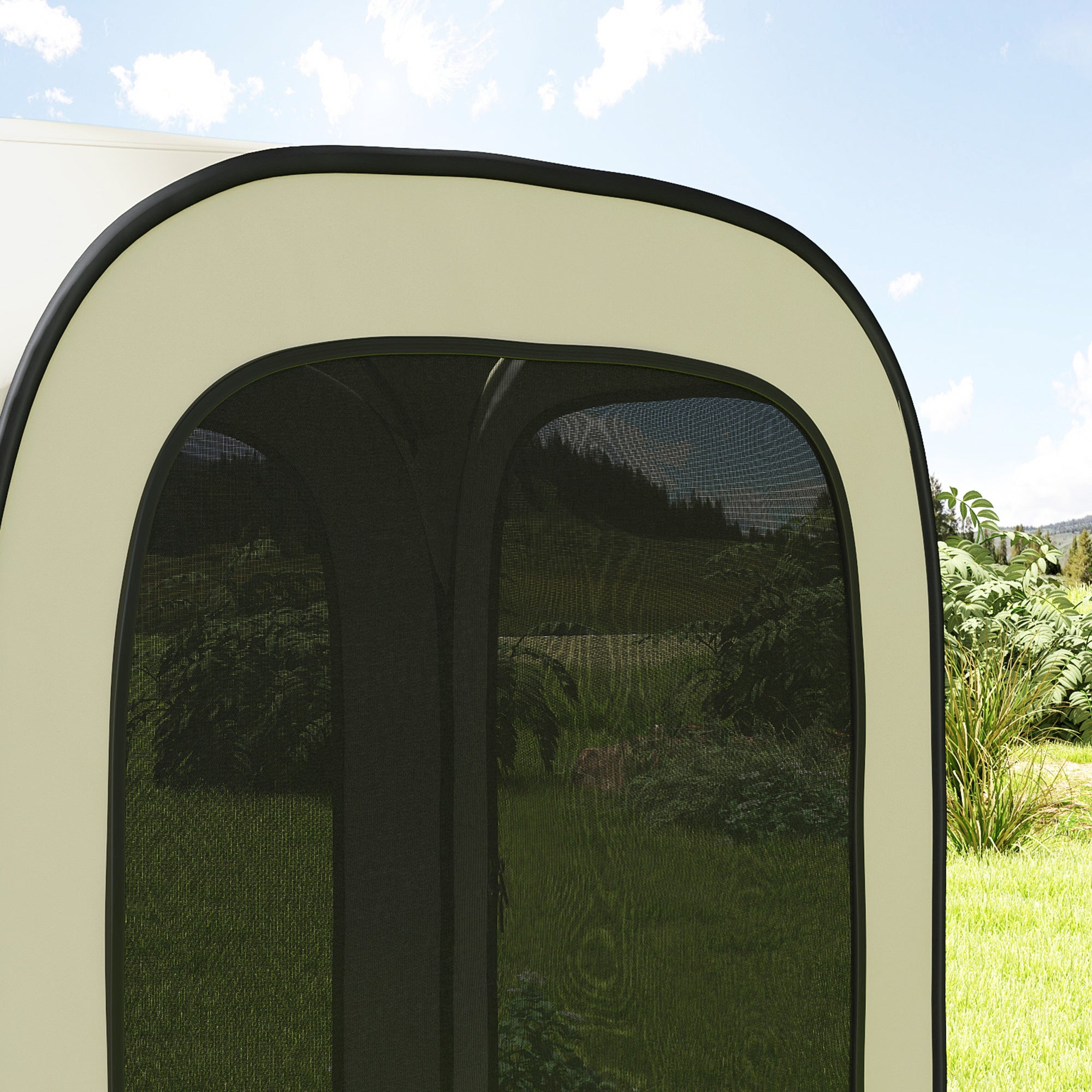11 x 11ft Pop Up Screen Tent, UPF50+ Portable Camping Gazebo Screen House with Carry Bag, Beige