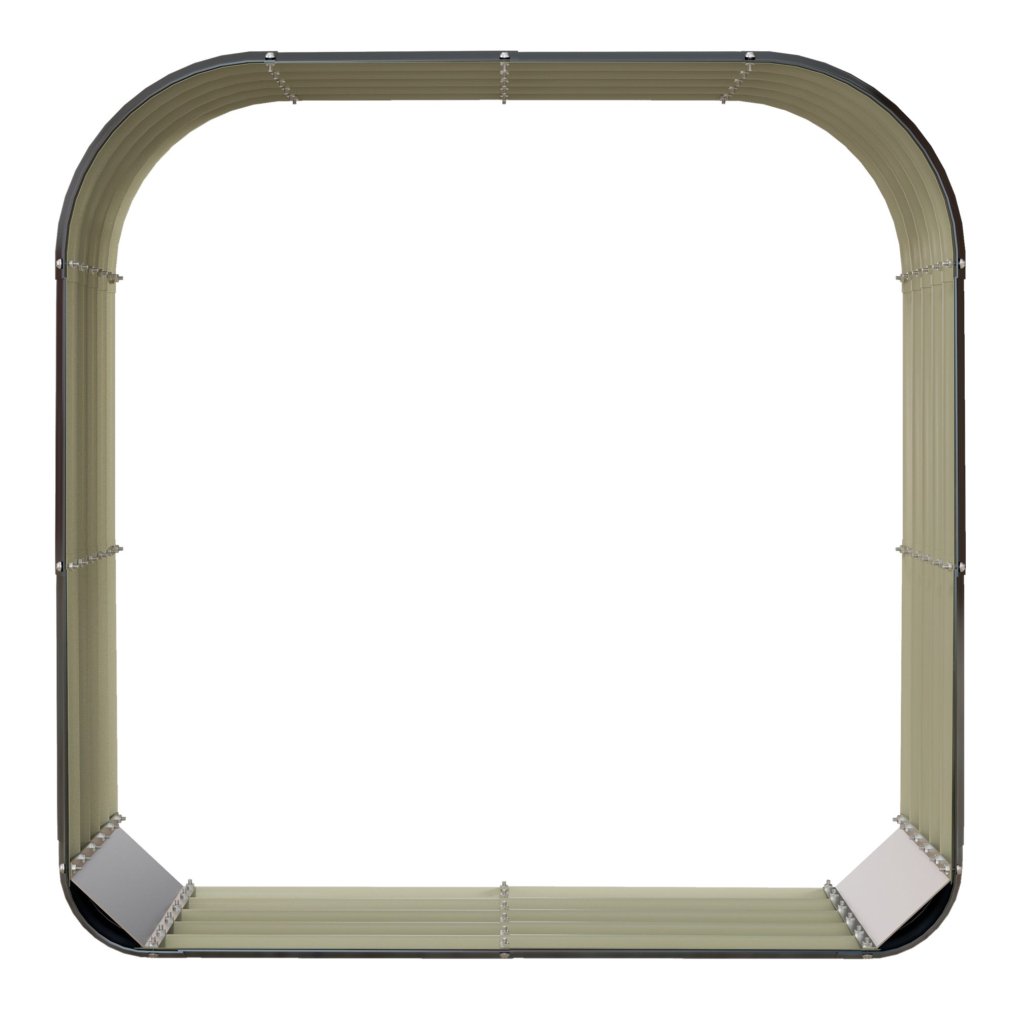 Wood Shed Galvanized Steel Firewood Storage Rack with Rubberized Edge for Safety, 4.7' x 1.4' x 4.7' - Dark Gray