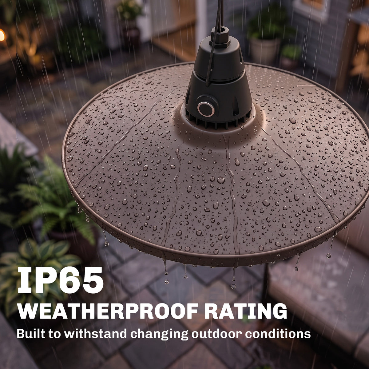 1500W Electric Patio Heater, IP65 Hanging Infrared Outdoor Heater with Carbon Fiber Tube, Remote Control, Black