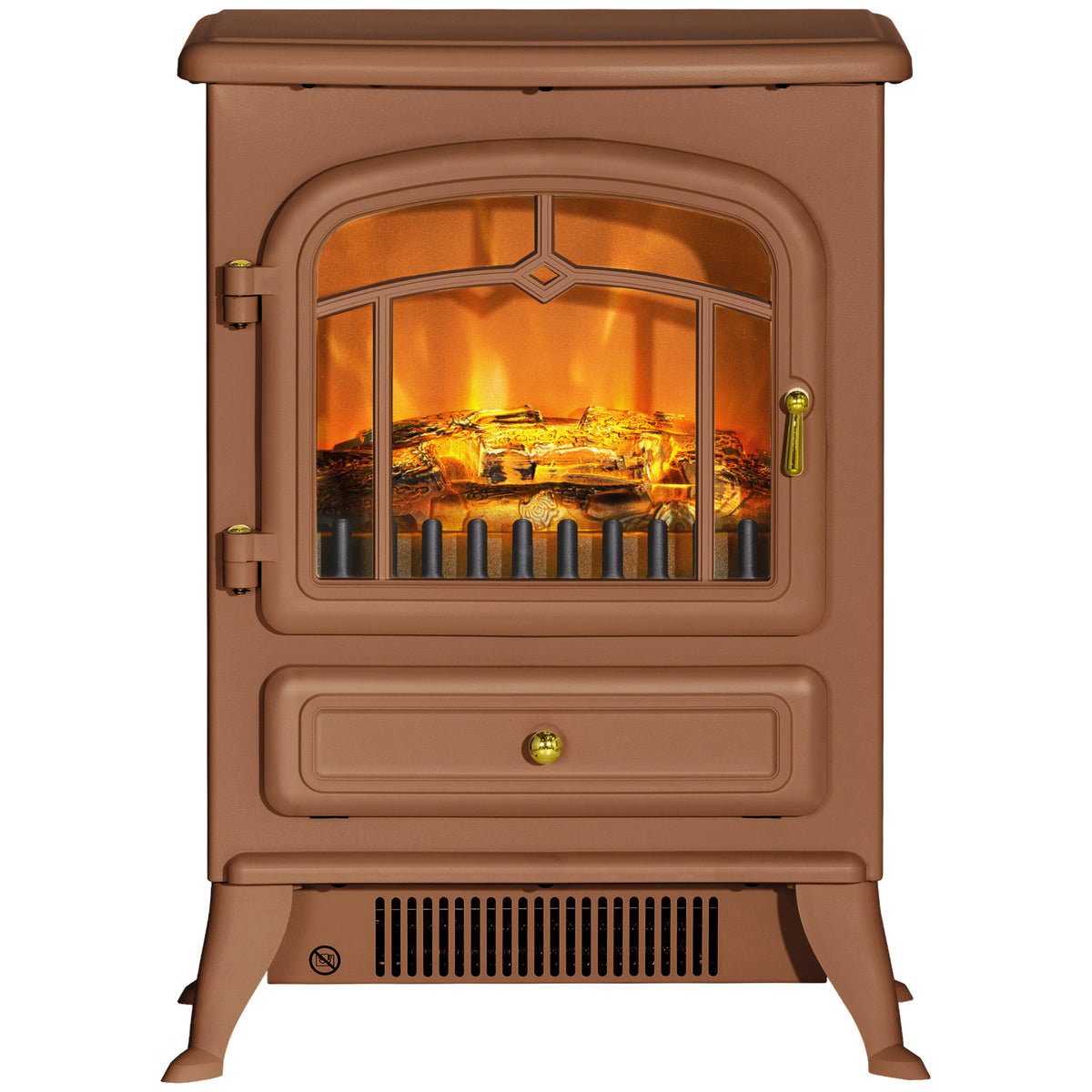 Fireplace Stove, Electric Fireplace Heater with Realistic LED Flames and Logs, 725W/1450W, Dark Brown