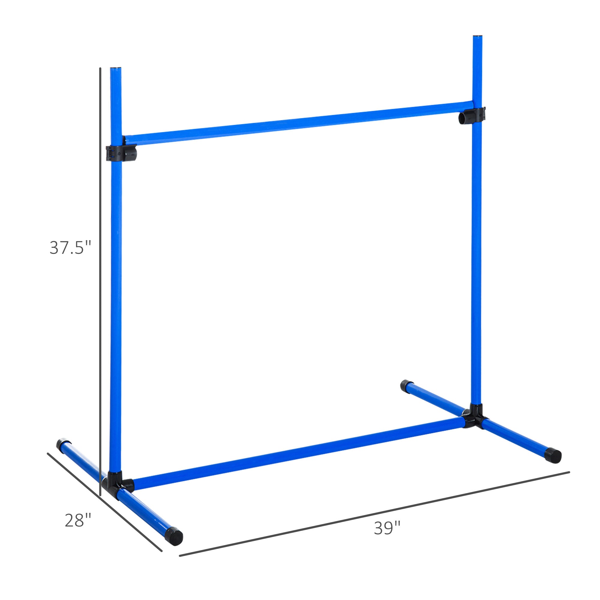 4 Piece Dog Agility Starter Kit with Adjustable Height Jump Bars, Included Carry Bag & Displacing Top Bar - Blue - Blue - Image 3