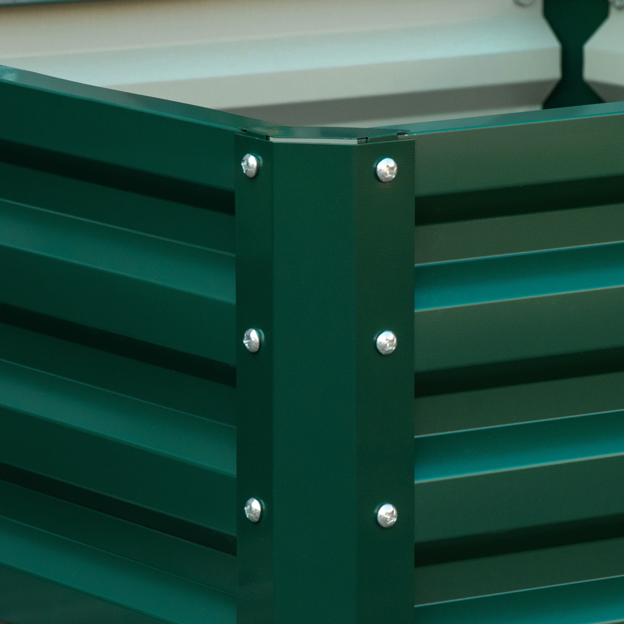 Galvanized Raised Garden Bed, Set of 2 Metal Planter Box with Open Bottom, All-Weather Steel Frame, Rust-Resistant, Easy-to-assemble, for Growing Vegetables, Flowers, Green - Green - Image 8