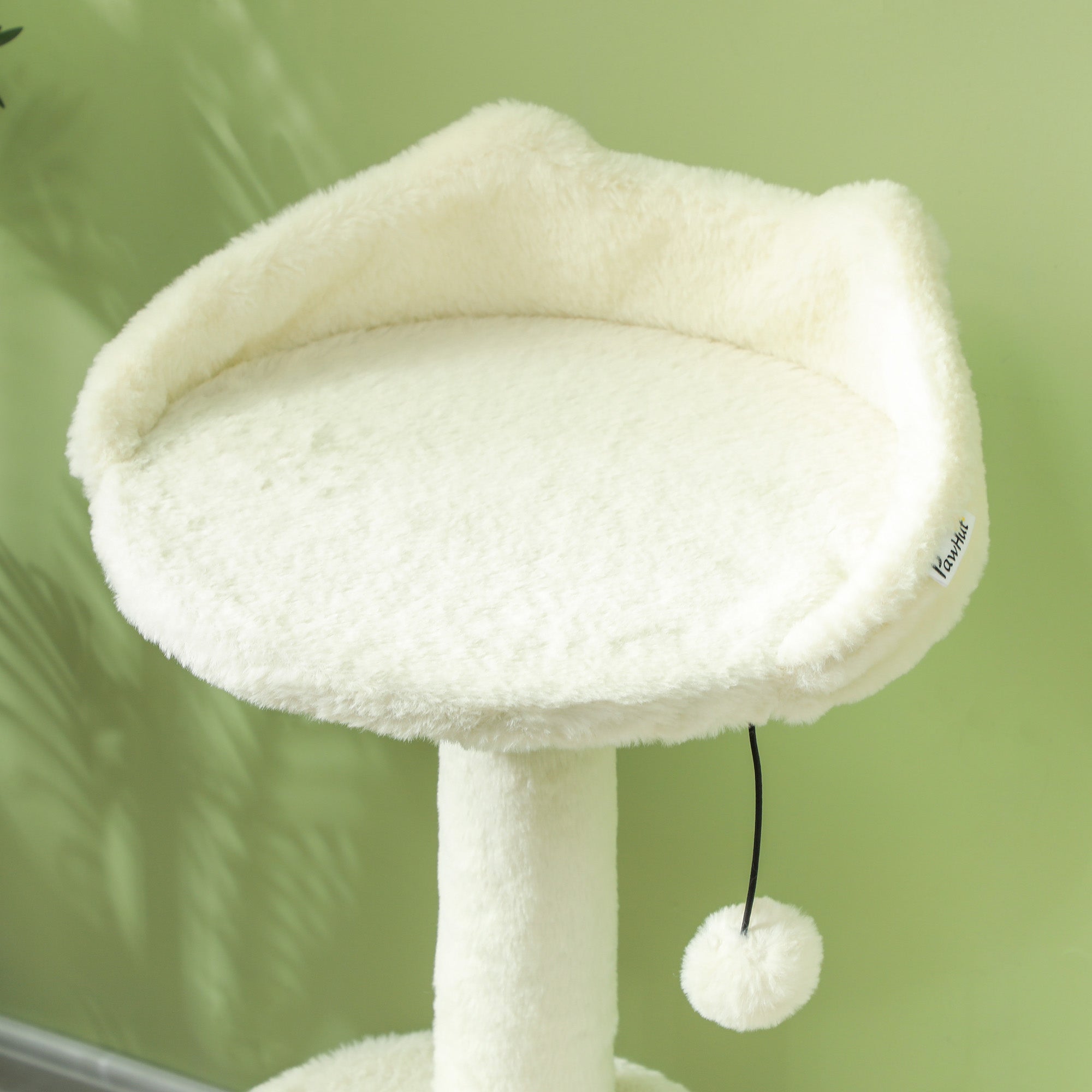 31" Cat Tree Tower with Scratching Posts, Cat Condo, Beds, Platform and Toy Ball for Indoor Cats, Cream White - Cream White - Image 8