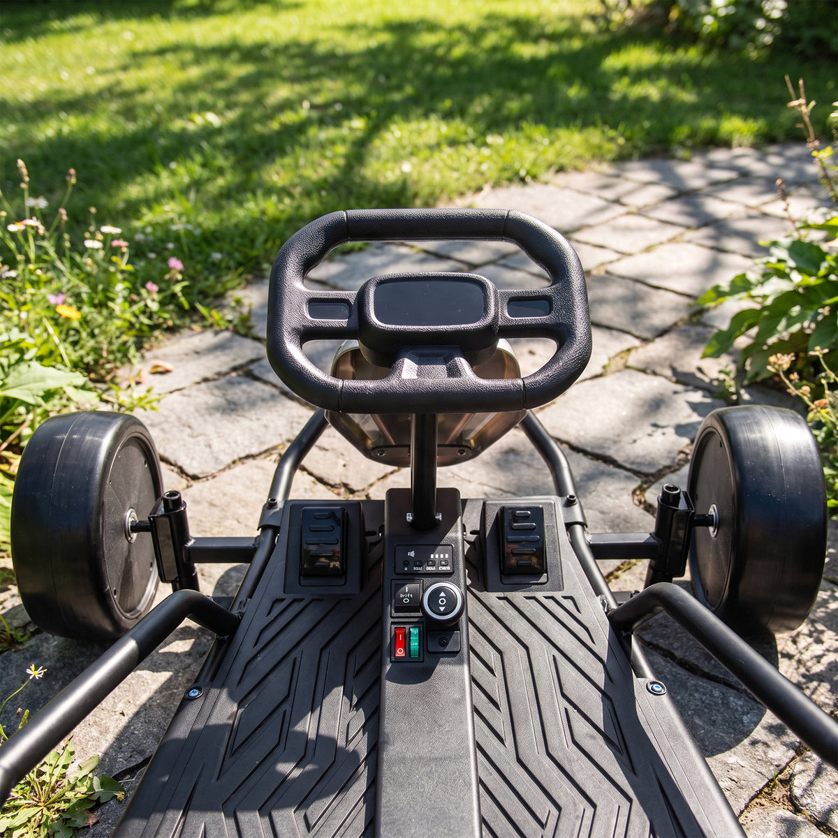 24V Electric Drift Go Kart for Kids with Dual Motors, Soft Start, PU Wheels, 7.5MPH High Speed, for Ages 6+, Gray