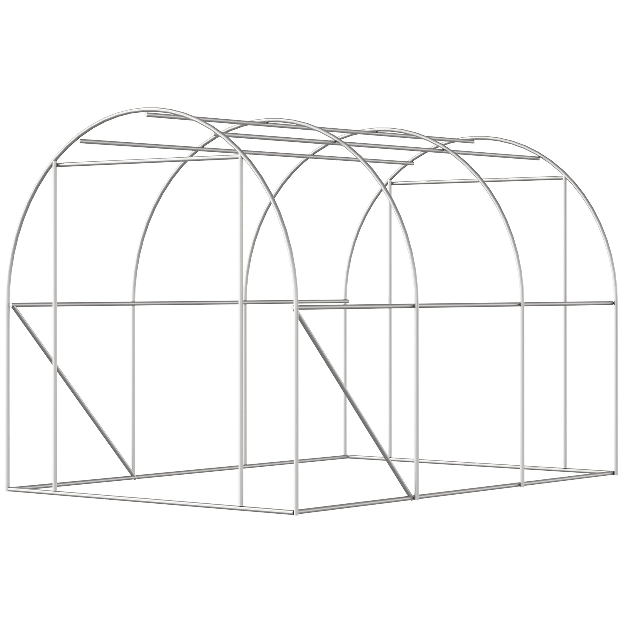 116.25" x 78.75" x 78.75" Walk-in Tunnel Greenhouse, Mesh Windows, Bottom Vents, Zippered Door, PE Cover, Heavy Duty Steel Frame, White - White - Image 8