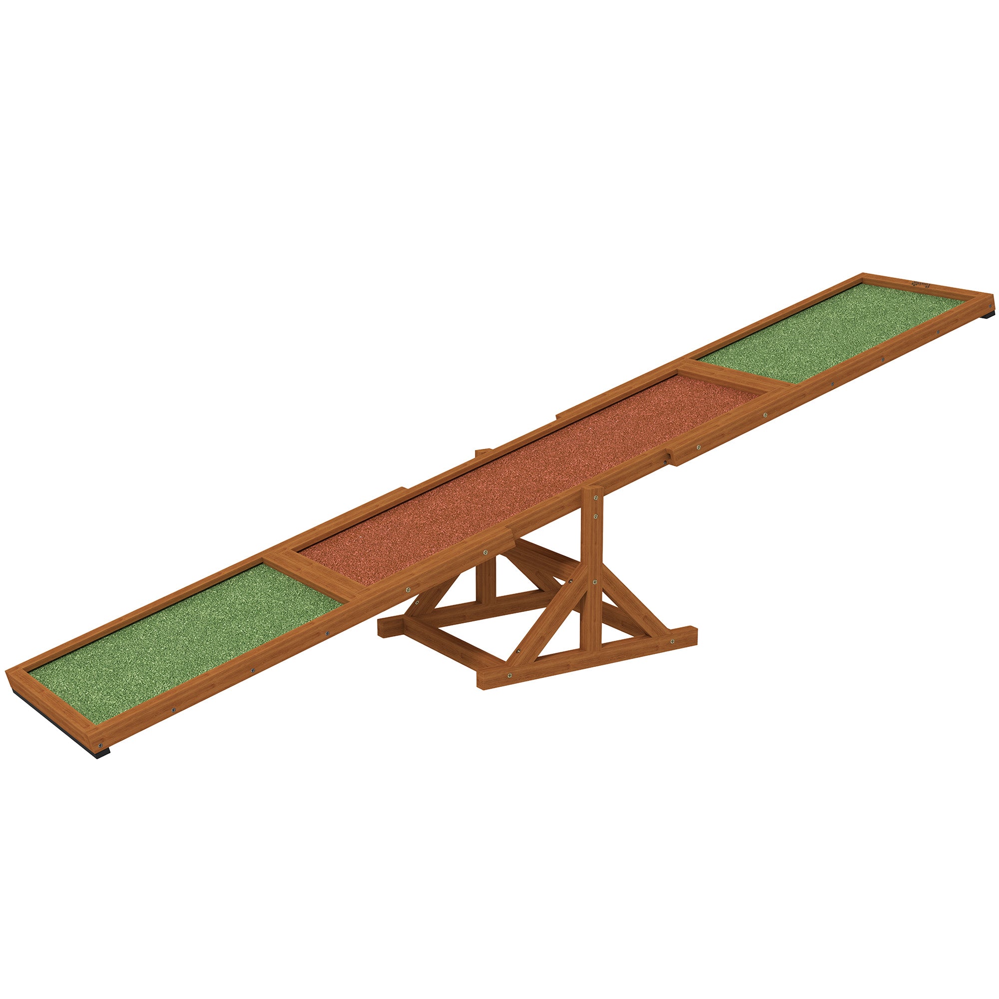 Wooden Dog Agility Seesaw for Training and Exercise, Weather Resistant, 83" L x 16" W x 14" H, Orange - Orange
