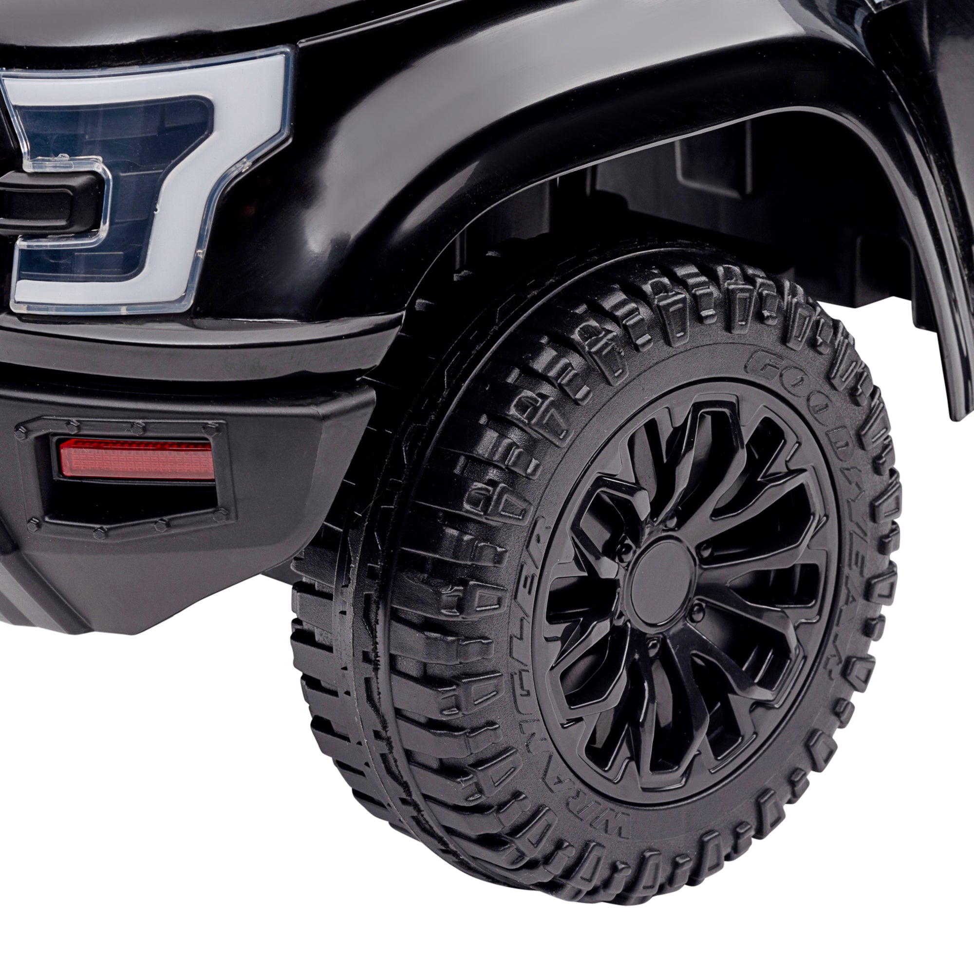 Kids Push Ride On Car with Working PA System and Horn, Police Truck Style Foot-to-Floor Sliding Car for Boys and Girls with Under-Seat Storage, for 18 Months to 5 Years Old, Black