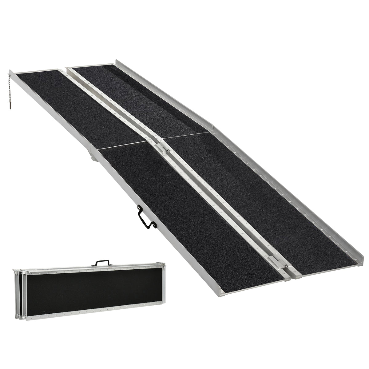 10' Skidproof Portable Wheelchair Ramp for Home, Steps, Doorways, Carpeted Foldable Handicap Ramp, Threshold Ramp