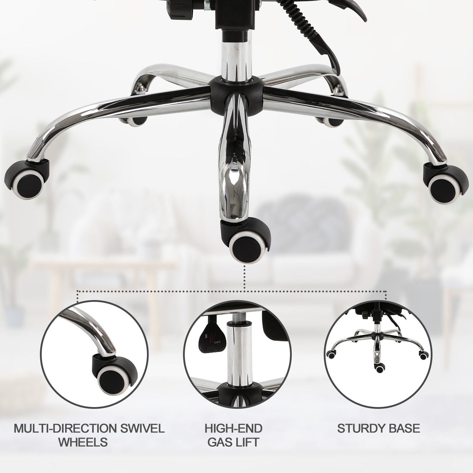 Ergonomic High Back Mesh Office Chair Swivel Reclining Computer Desk Chair with Retractable Footrest, Headrest, Padded Armrest