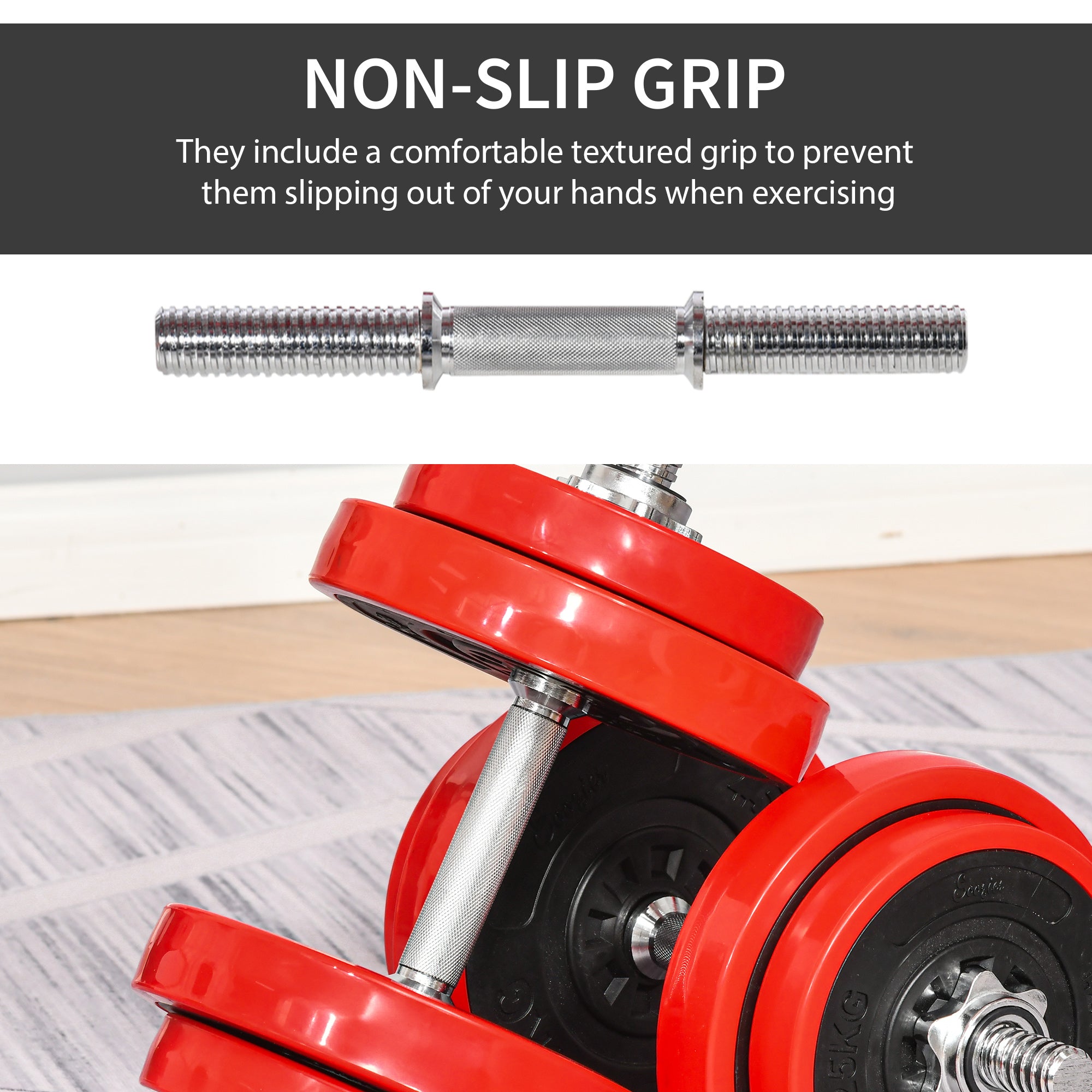 Adjustable Dumbbell Set, 44lbs Convertible to Barbell Weight Set for Home Gym Women and Men Weight Lifting Training