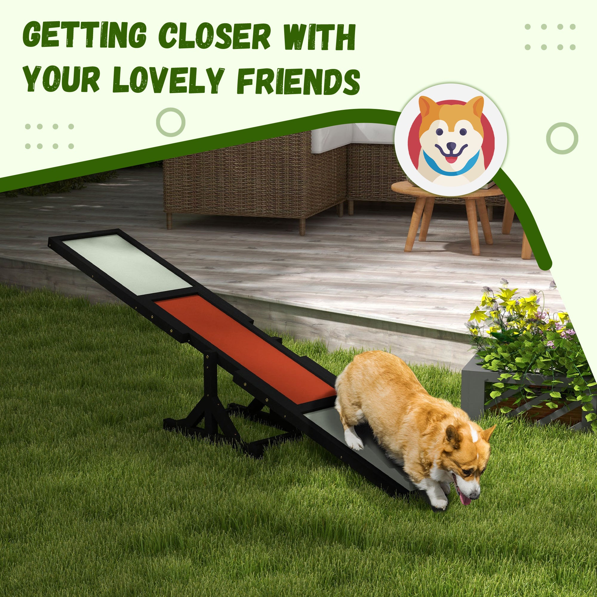 Wooden Dog Agility Seesaw for Training and Exercise, Black - Black - Image 6