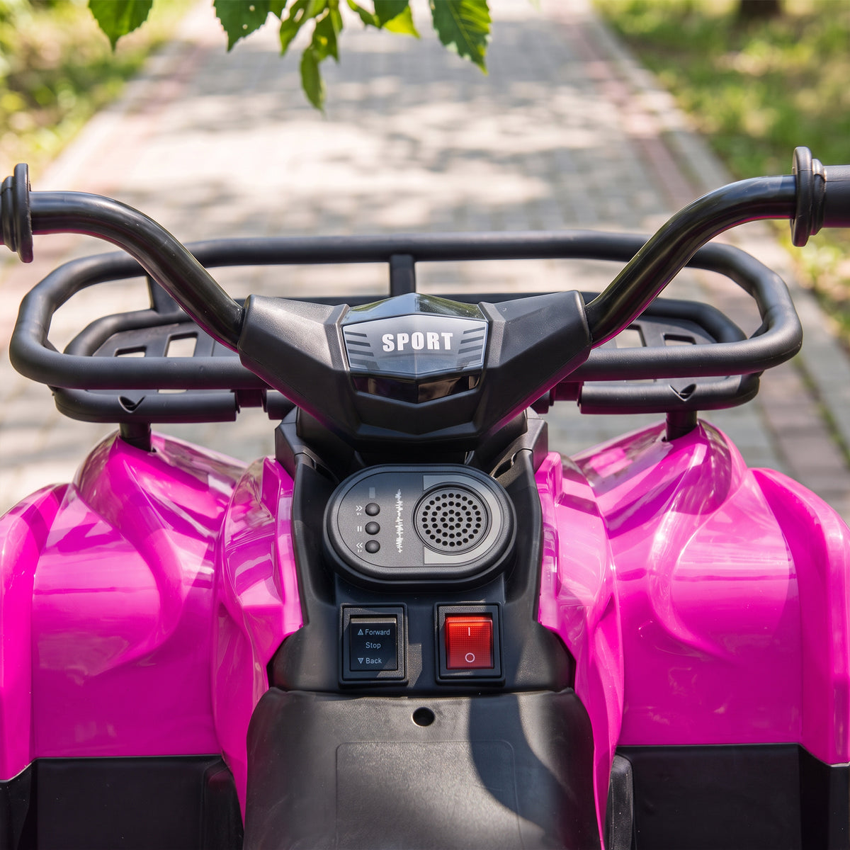 12V Ride on ATV, 4 Wheeler for Kids with Dual Motors, Soft Start, Battery Display, Music, Lights for 3-8 Years, Pink
