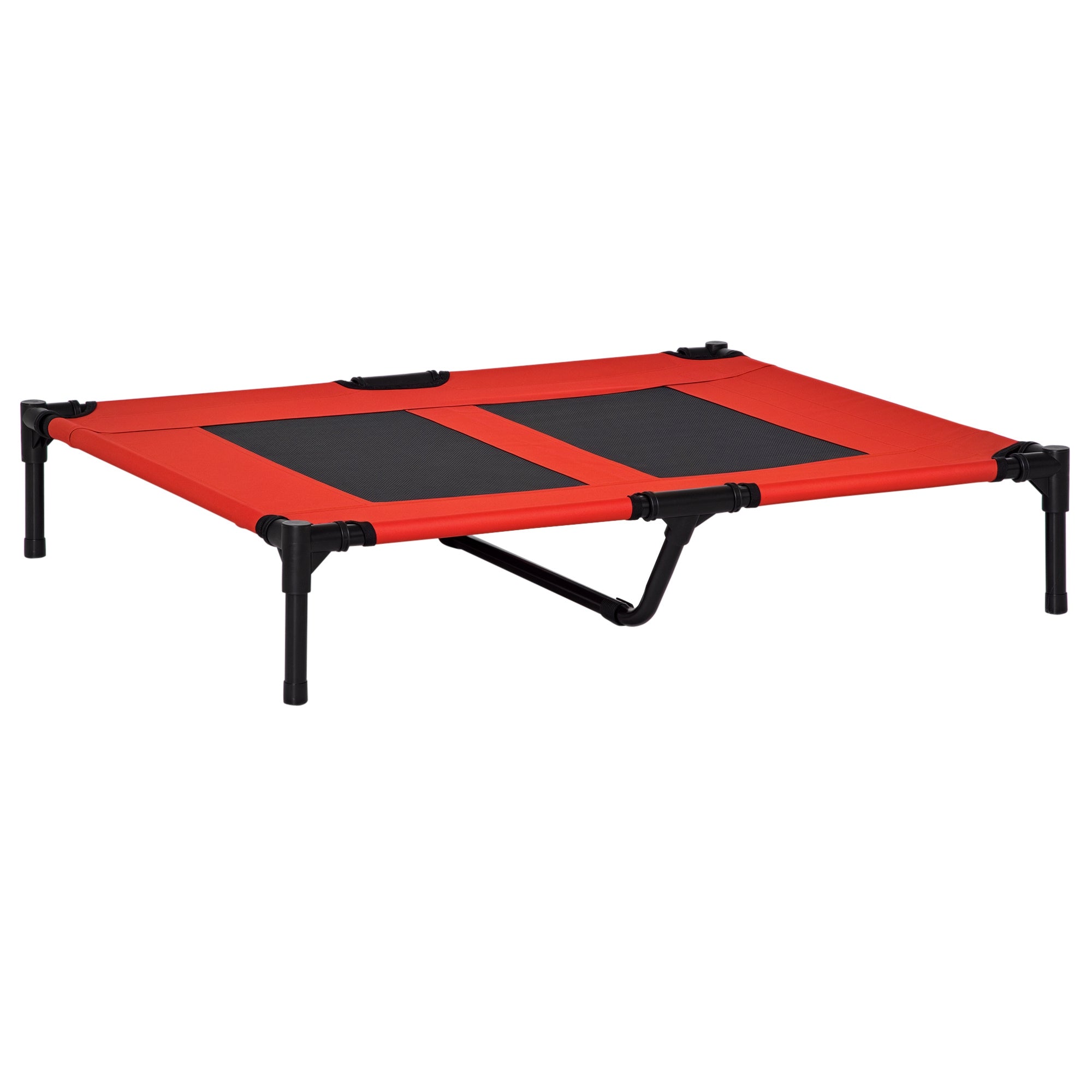 36" x 30" Elevated Cooling Summer Dog Cot Pet Bed With Mesh Ventilation - Red - Red