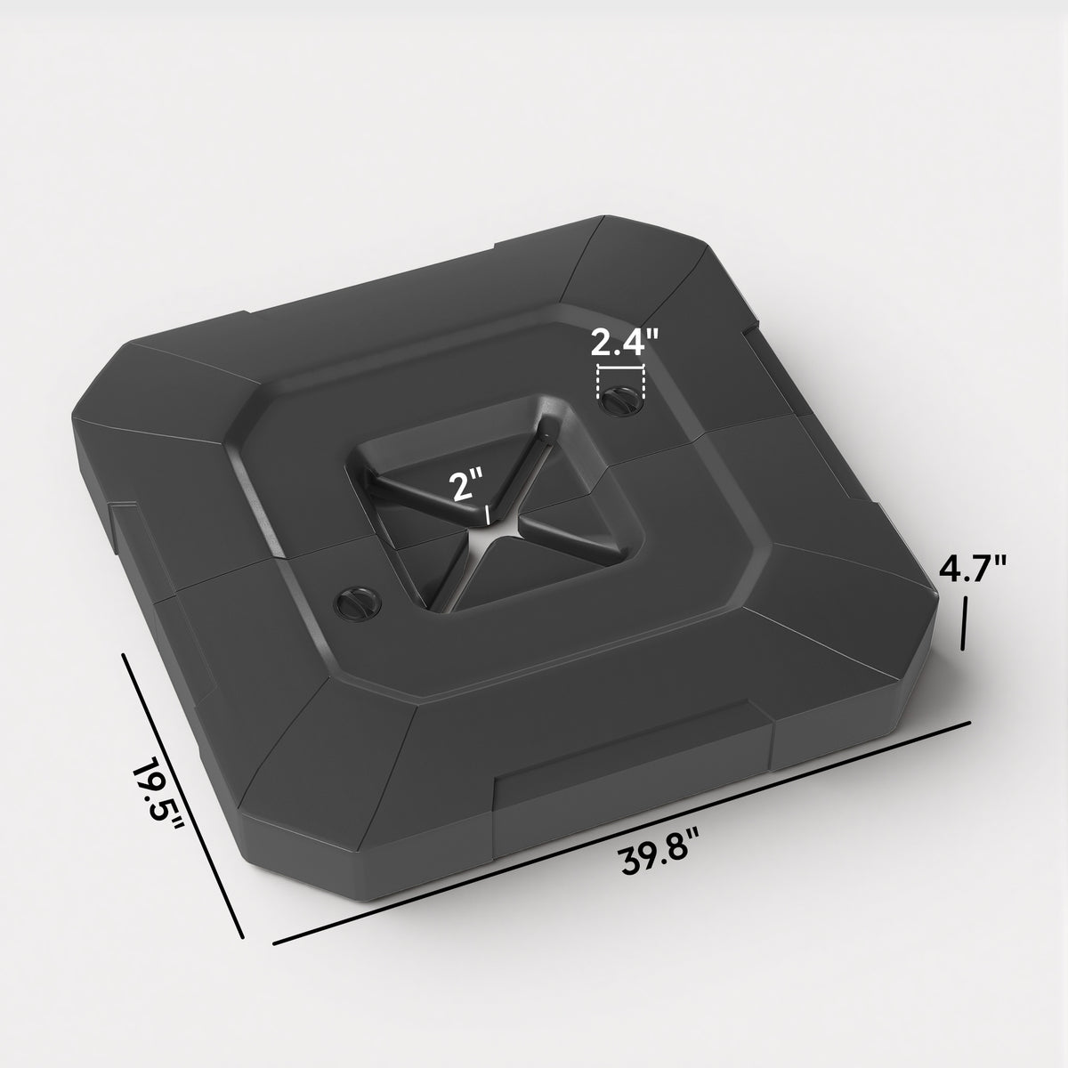 2-Piece Cantilever Umbrella Base Weight Set, 231 lb Water or Sand Fillable Outdoor Offset Umbrella Weights, Black