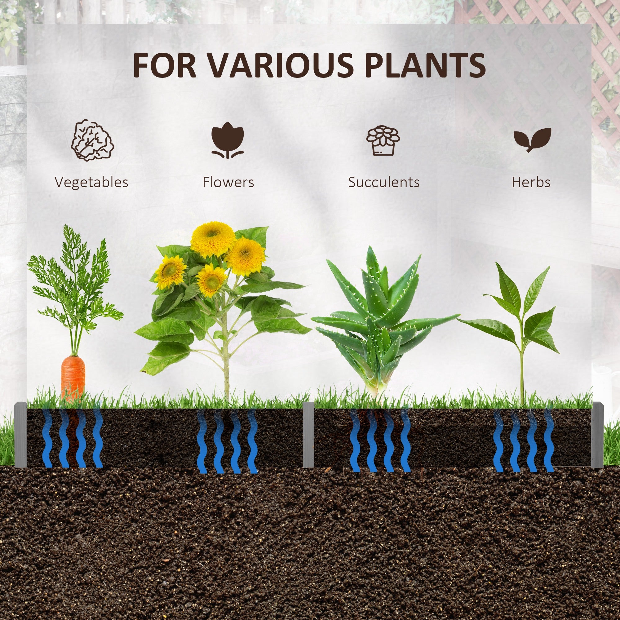 39" x 36" Screwless Raised Garden Bed, Hexagon Planter Box for Outdoor Plants, Vegetables, Flowers, Herbs, Gray - Gray - Image 6