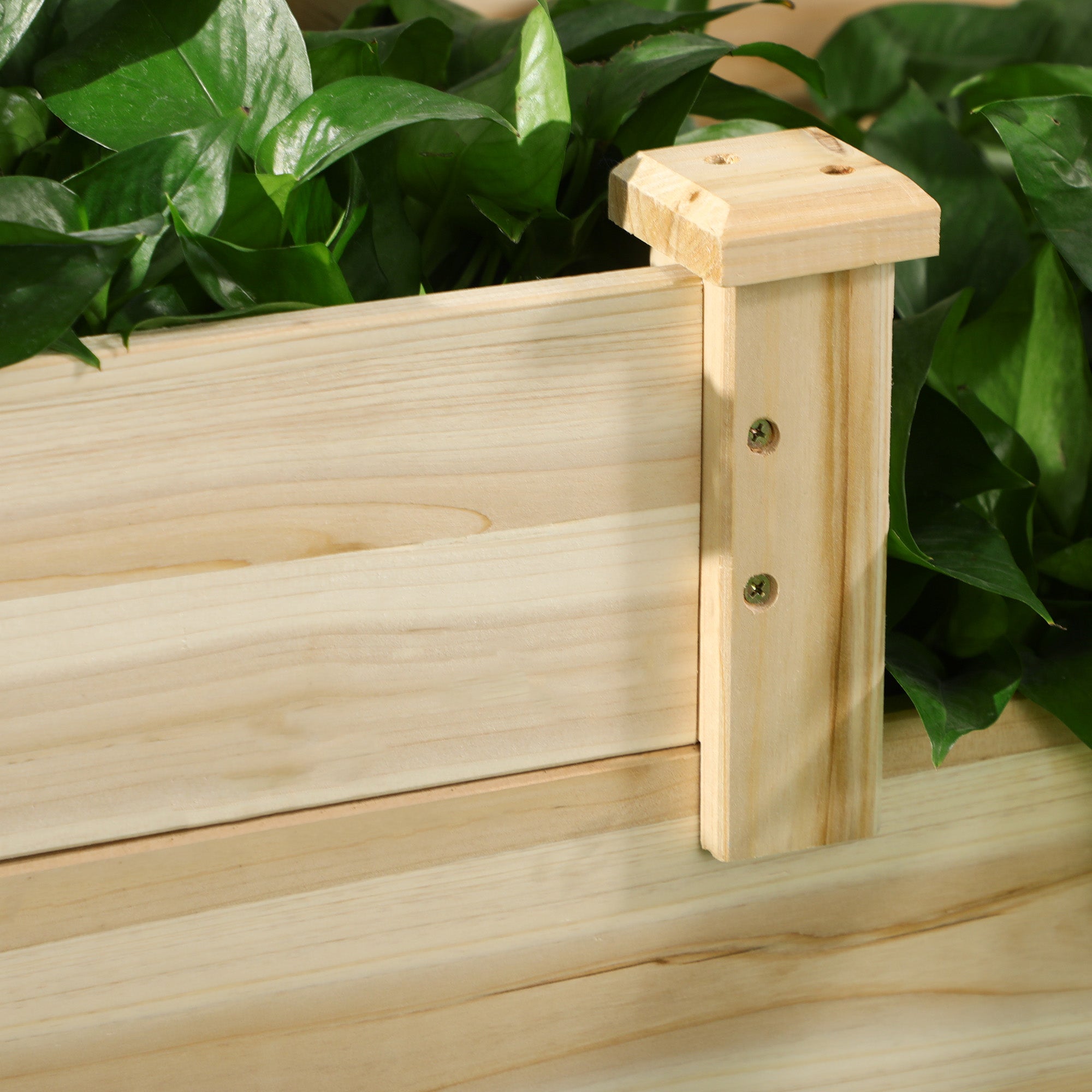 3 Tier Raised Flower Bed Outdoor Planter Box Wooden Garden Bed, Open Bottom for Plants, 42.5"x34.75"x14.25", Natural - Natural Wood - Image 8