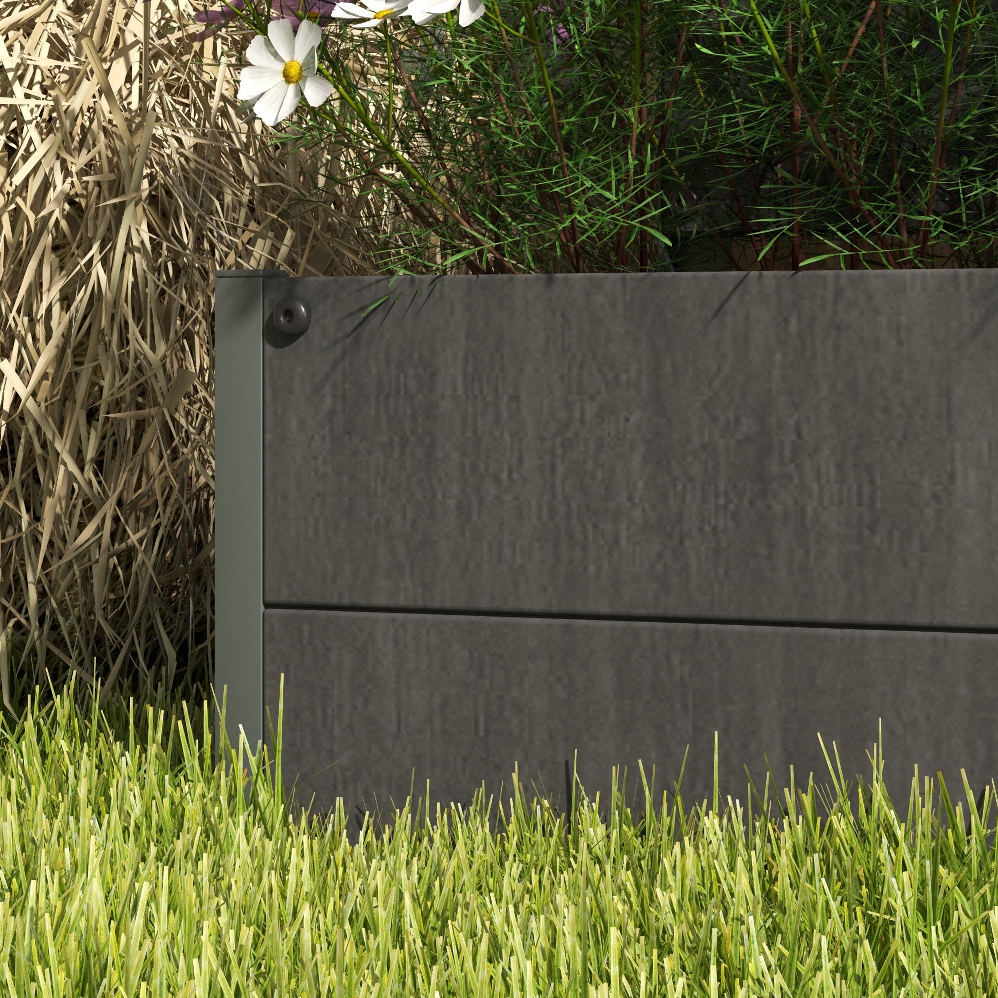 Trellis Planter for Climbing Plants, Raised Garden Bed with Trellis, Planter Box for Outdoor Garden, Dark Gray - Dark Gray - Image 8