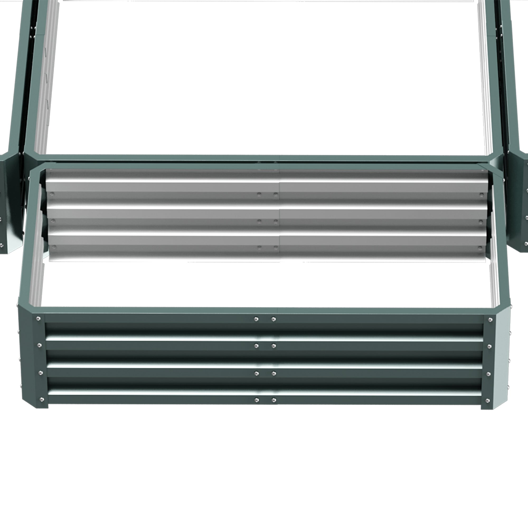 Steel Raised Garden Bed, Set of 5 Large Box Planters for Outdoor Plants Vegetables Flowers Herbs, 8x8x1ft, Green - Green - Image 8