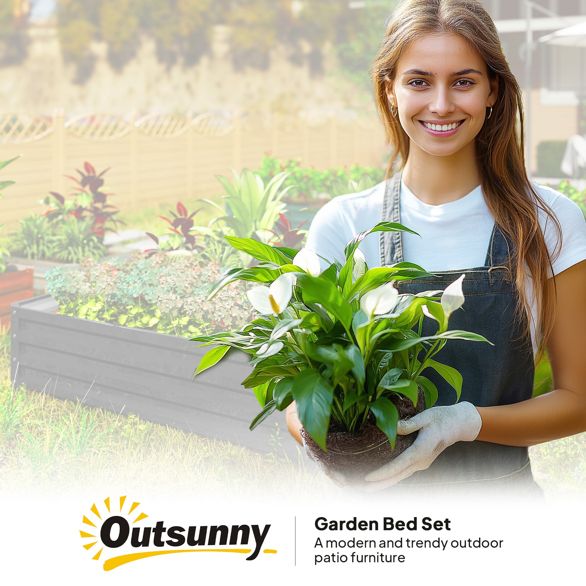 Galvanized Raised Garden Bed, 4' x 4' x 1' Metal Planter Box, for Growing Vegetables, Flowers, Herbs, Succulents, Gray - Gray - Image 7