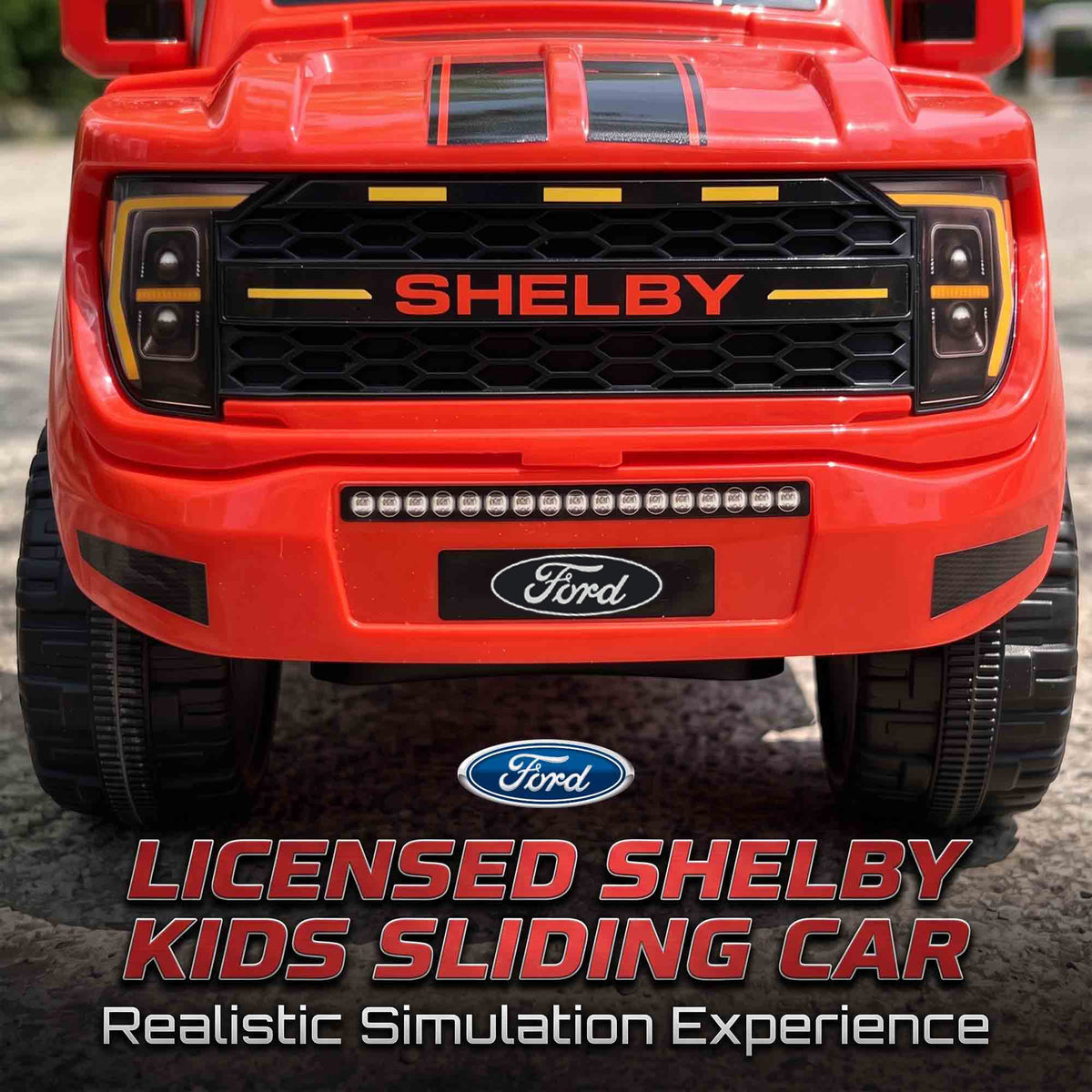 Ride on Push Car, Licensed Shelby Foot to Floor Sliding Toddler Toy with Trailer, Lift-Up Hood for 18-72 M, Red