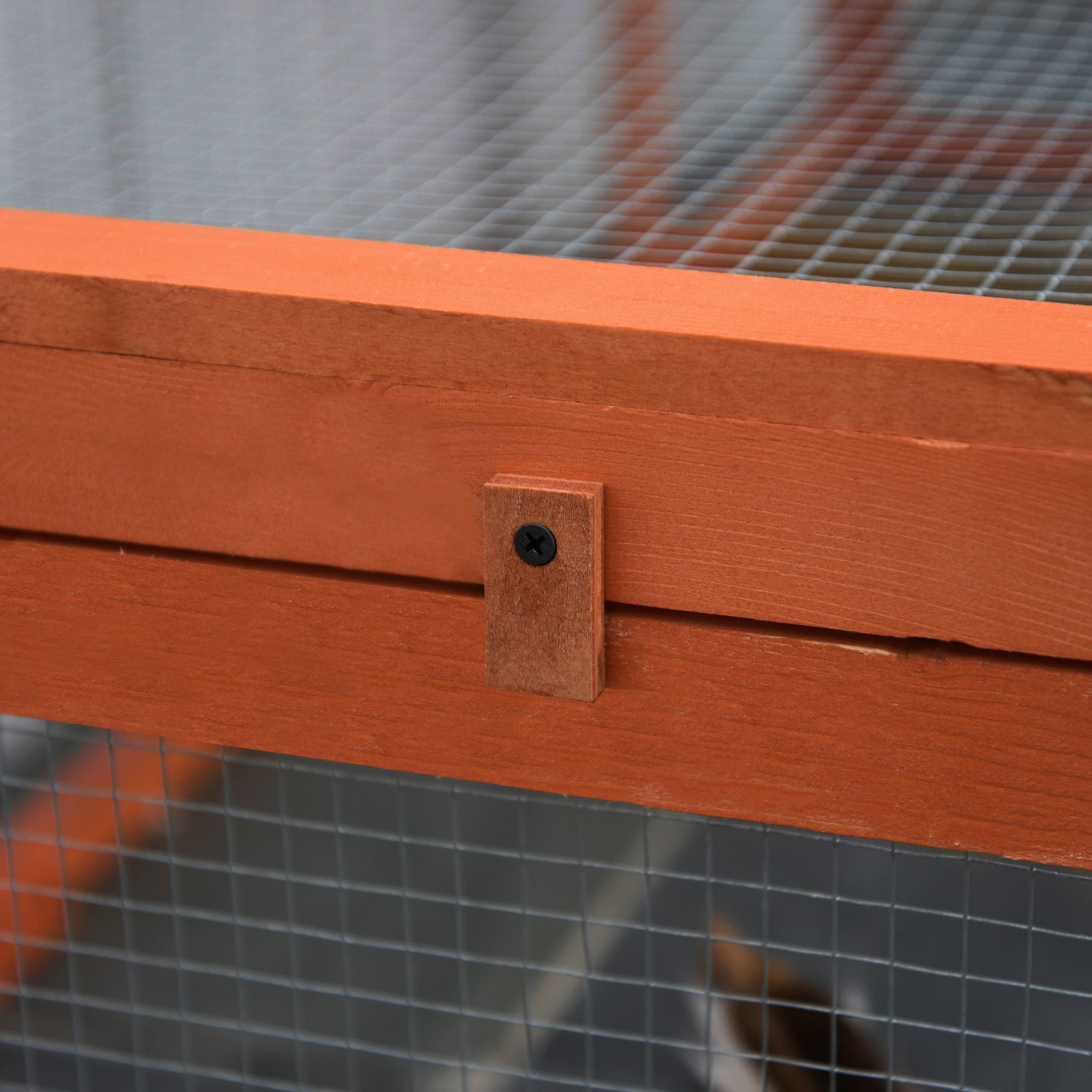 Large Wooden Rabbit Hutch Small Animal Habitat Enclosure Outdoor Run and Lockable Doors - Natural - Natural Wood - Image 7