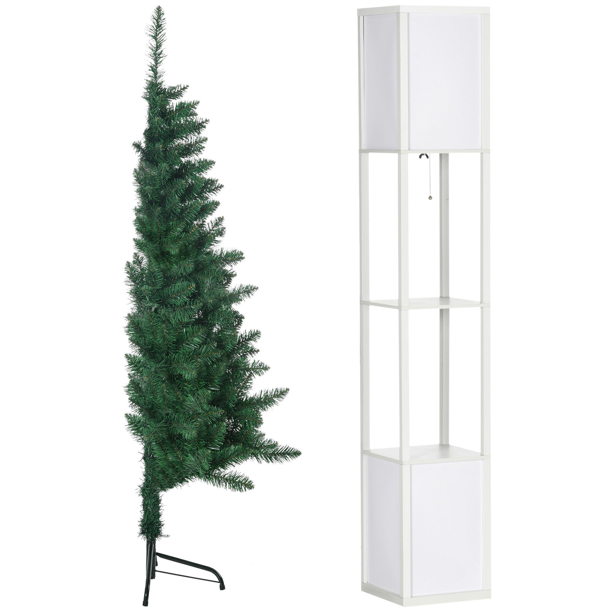 5' Artificial Half Christmas Trees with Auto Open, Steel Base, for Indoor Xmas Décor