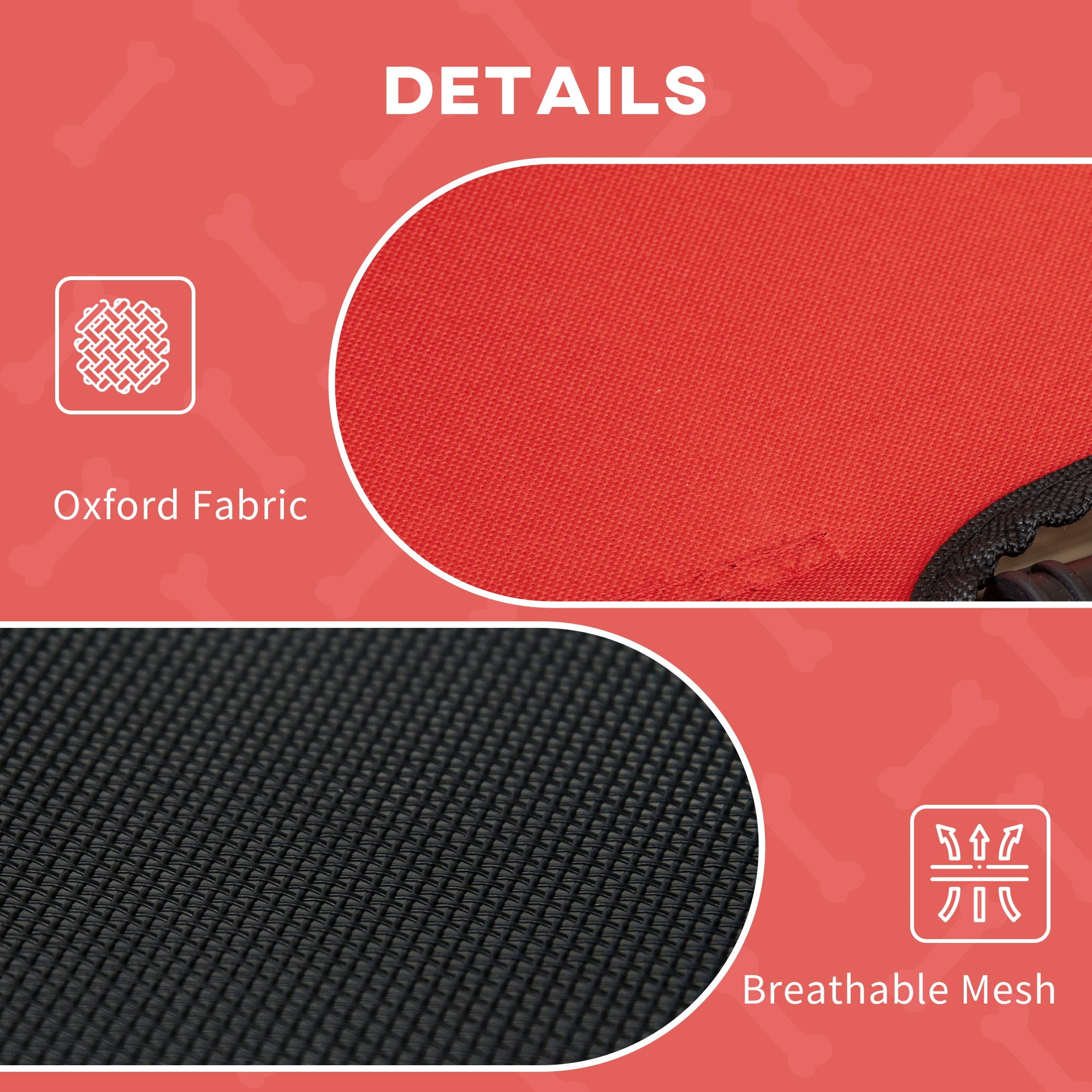 48" x 36" Elevated Portable Dog Cot Cooling Pet Bed with UV Protection Canopy Shade, Red - Red - Image 5