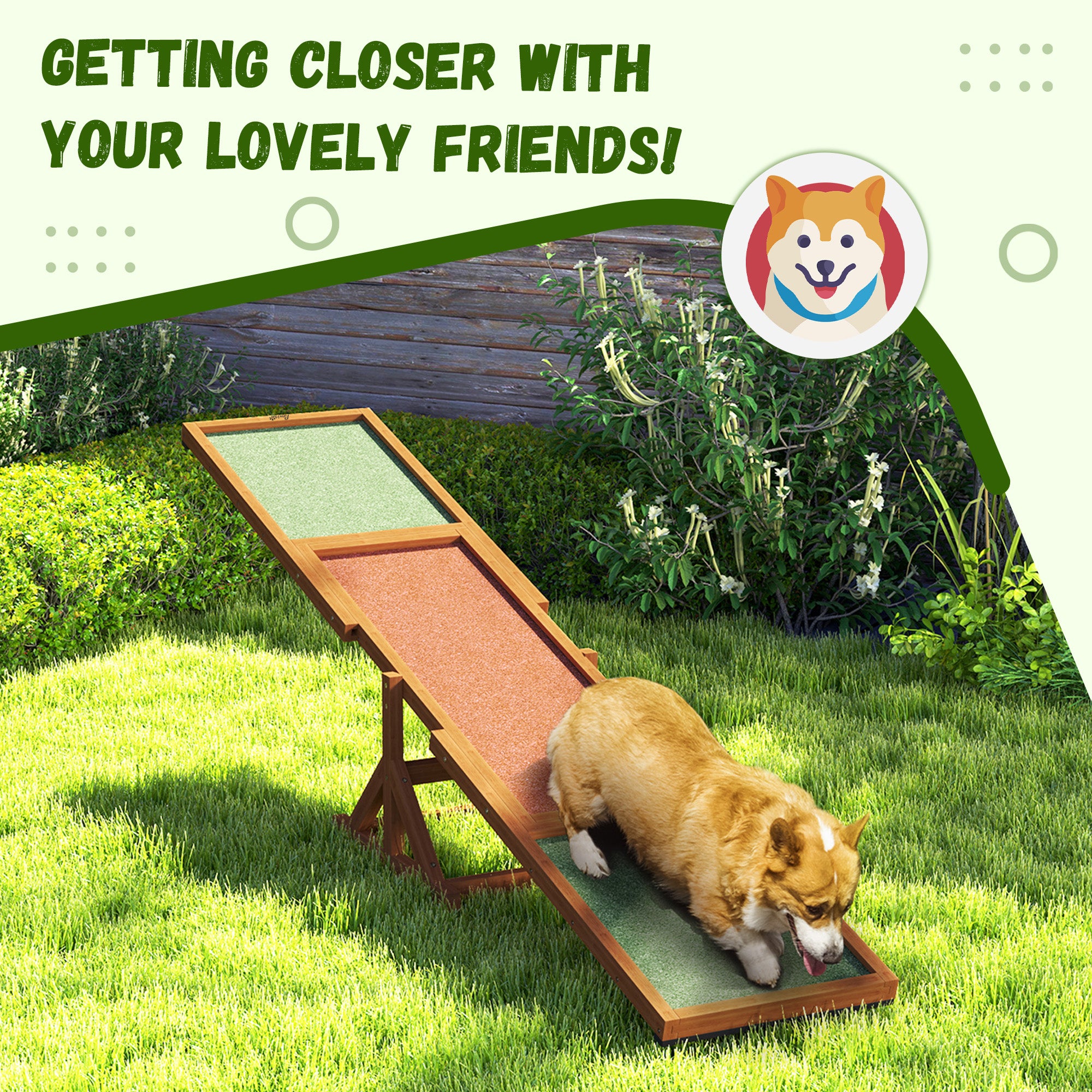 Wooden Dog Agility Seesaw for Training and Exercise, Weather Resistant, 83" L x 16" W x 14" H, Orange - Orange - Image 6