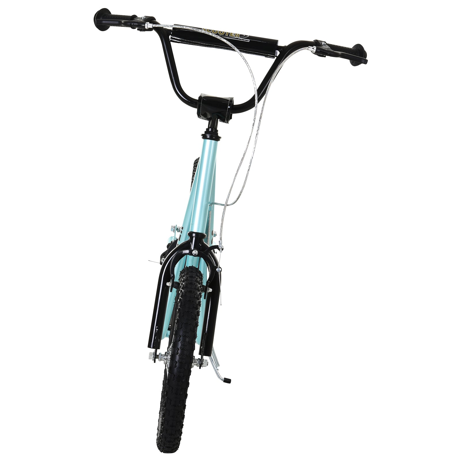 Youth Scooter Kick Scooter for Kids 5+, Max Load 220 LBS., with Adjustable Handlebar, 16" Inflatable Wheels, Dual Brakes, Blue