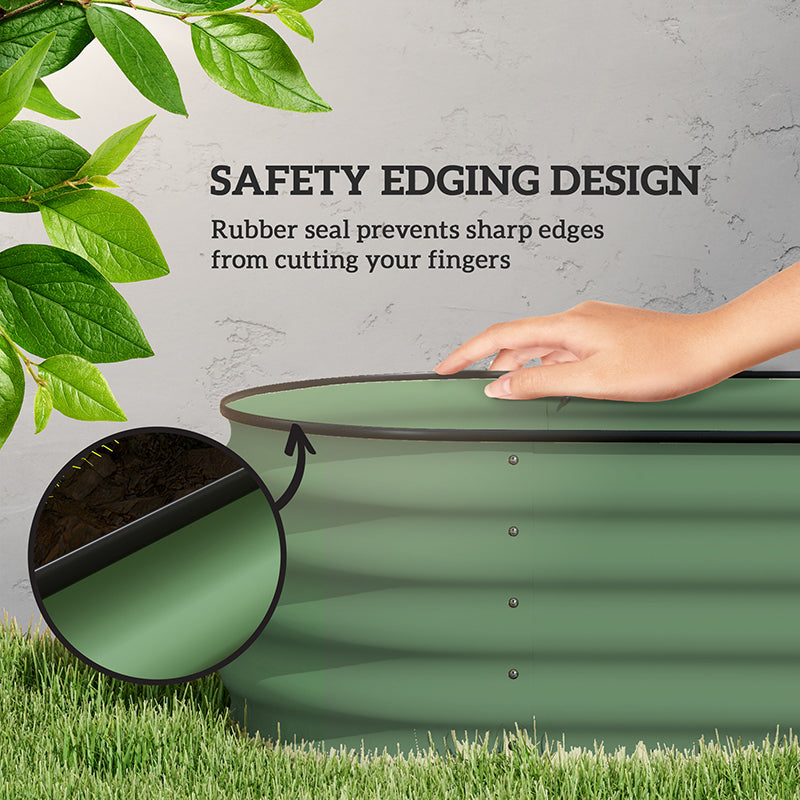 6.4' x 2' x 1.4' Galvanized Raised Garden Bed Kit, Metal Planter Box with Safety Edging, Green - Green - Image 6