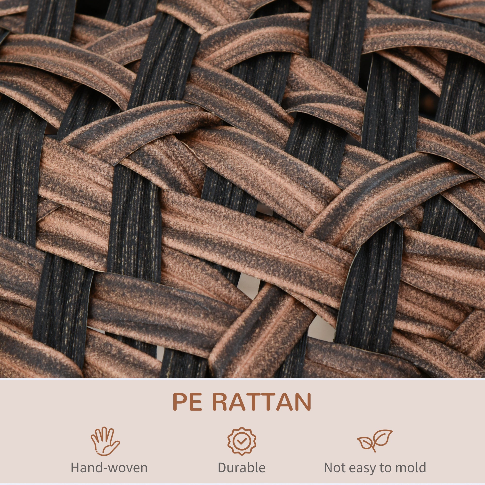 20.5" Weaved Cat Bed, Elevated Hand-woven Braided Banana Leaf Kitten House Condo with Cushion, Brown - Brown - Image 6