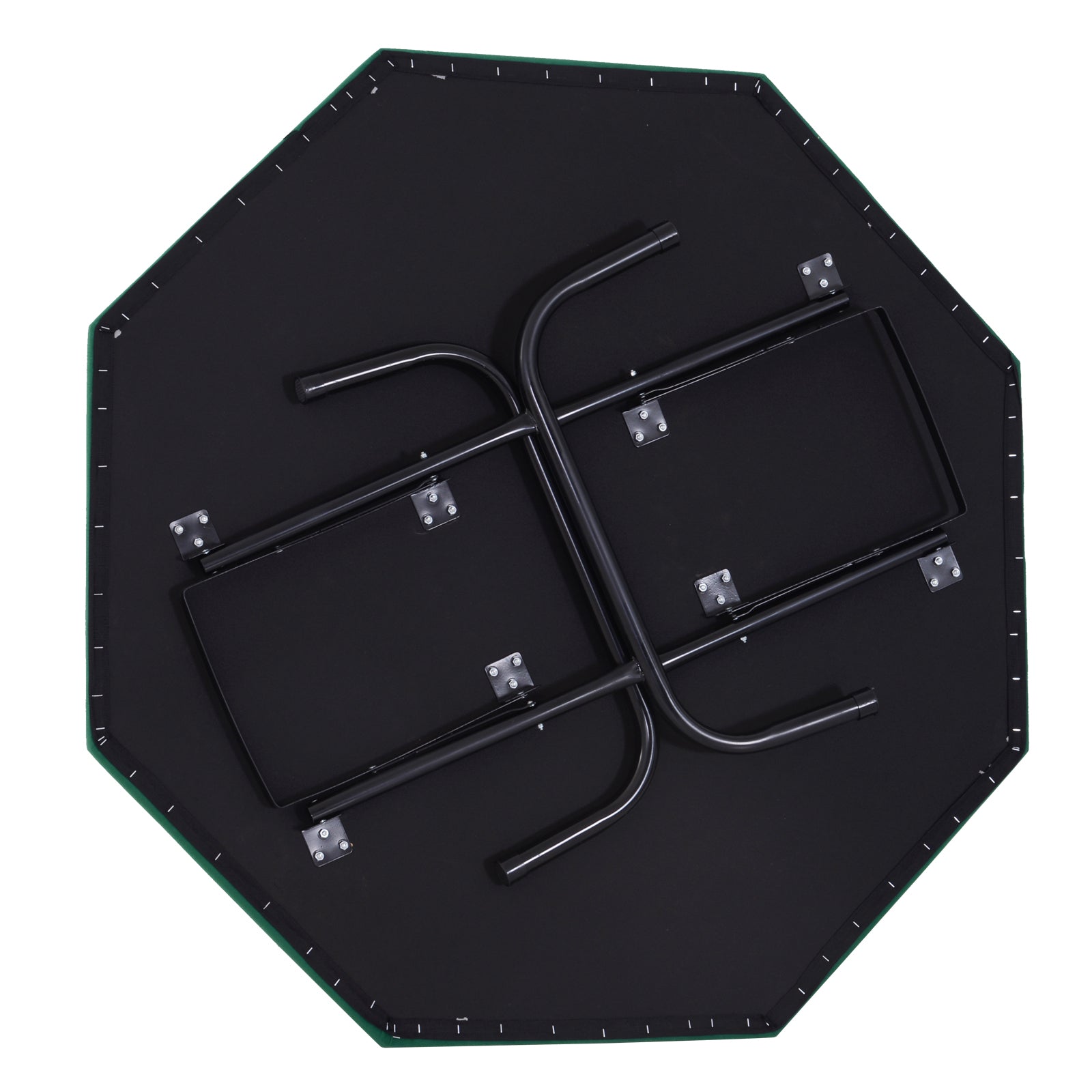 Poker Table Foldable, 47" Octagon Blackjack Poker Game Table for 8 Players with Cup Holders and Chips Tray, Green Felt